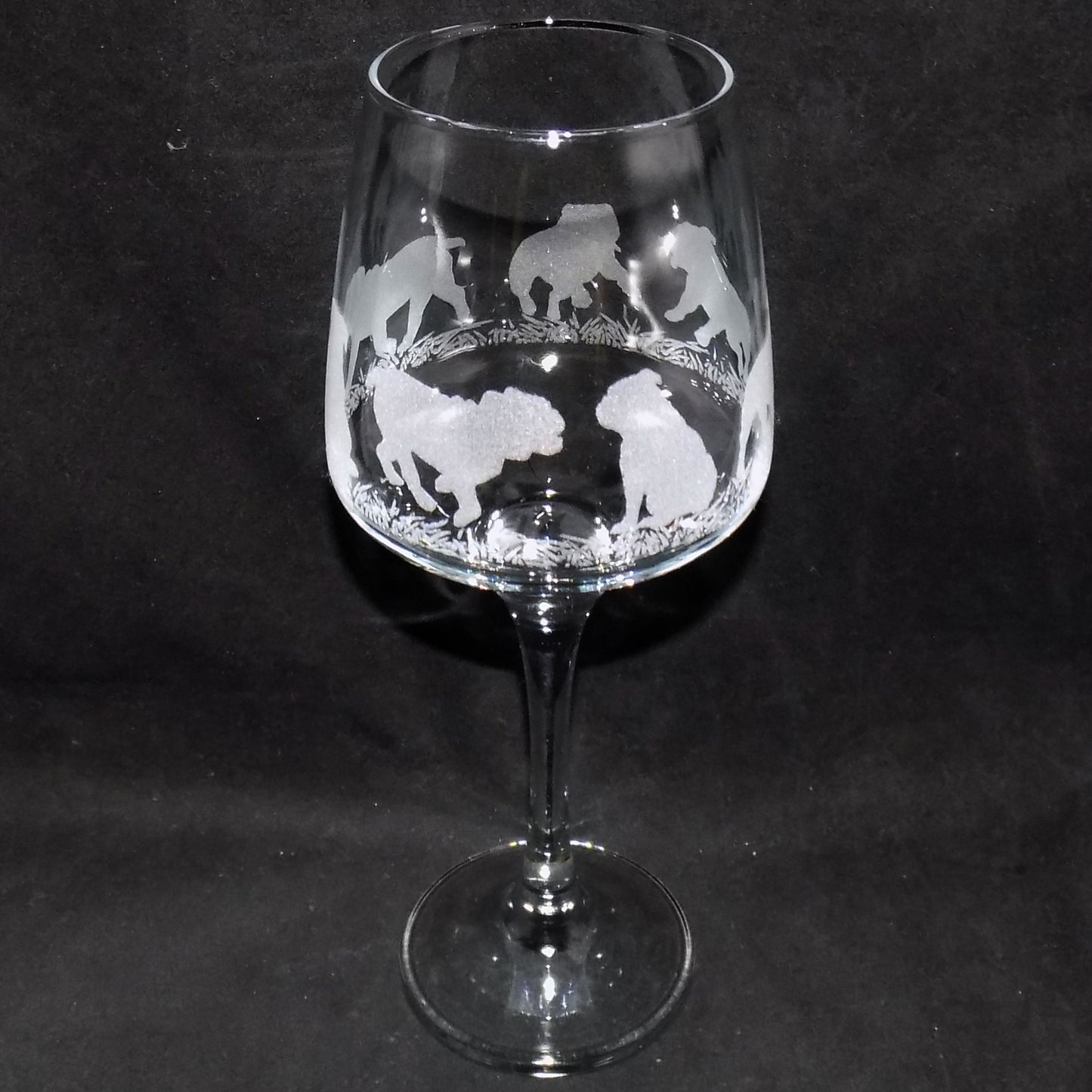 British Bulldog Stemmed Wine Glass