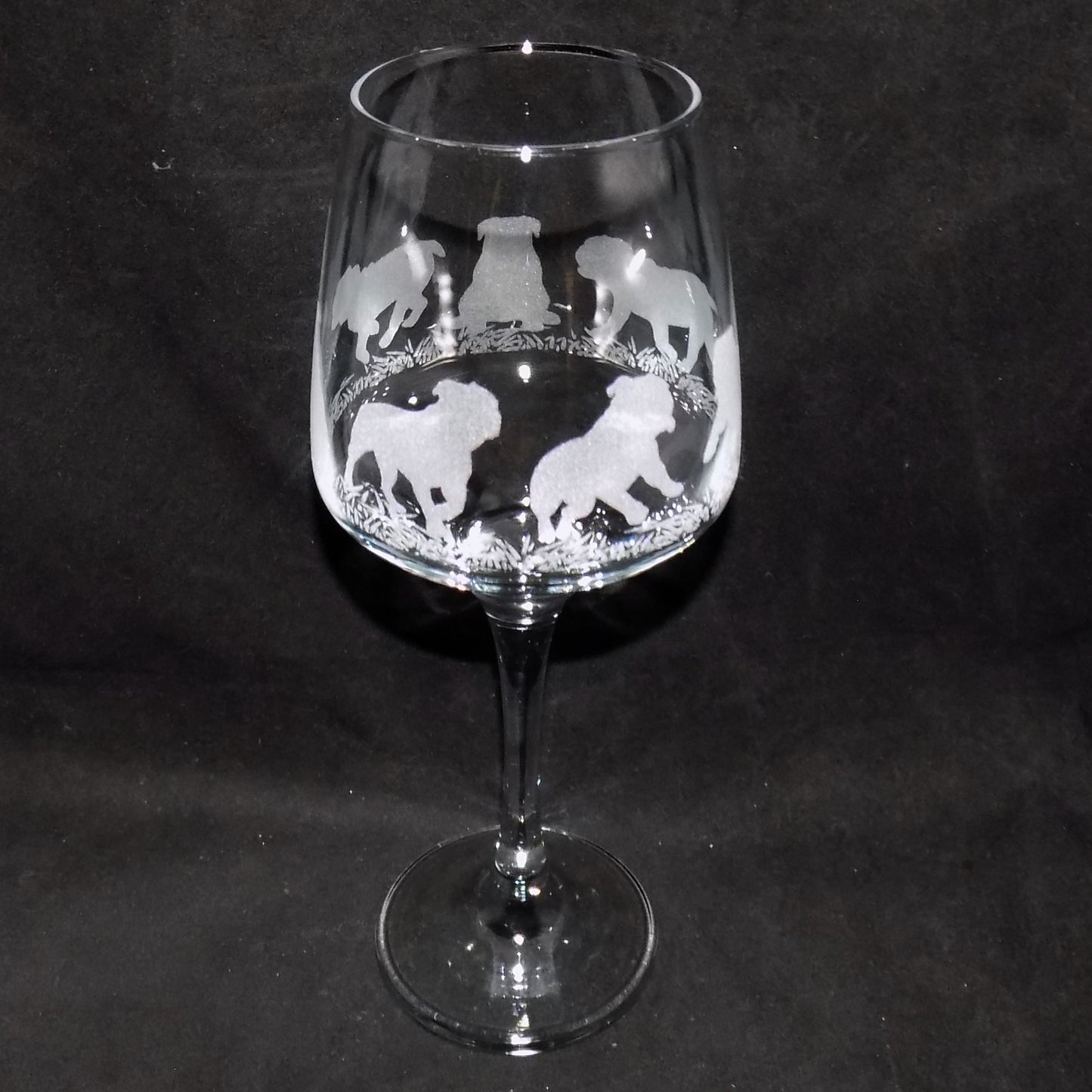 British Bulldog Stemmed Wine Glass