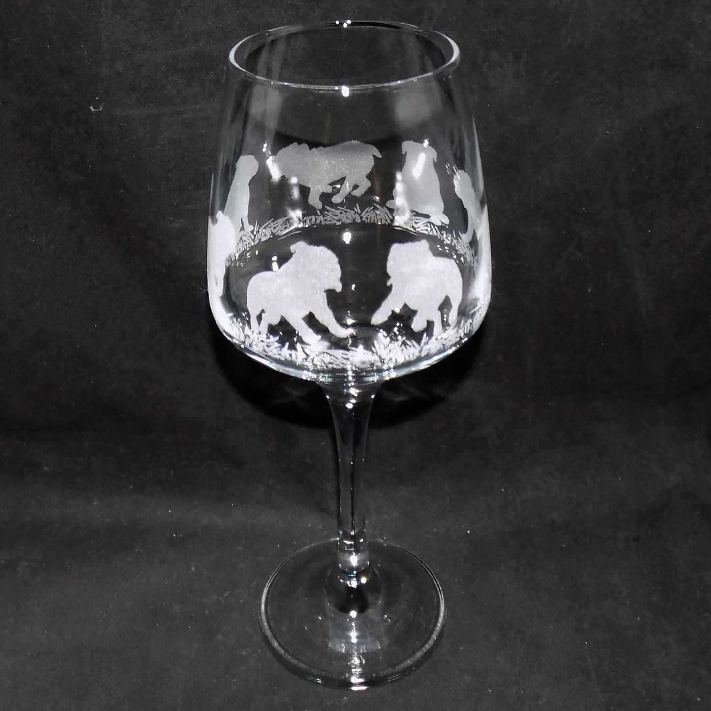 British Bulldog Stemmed Wine Glass