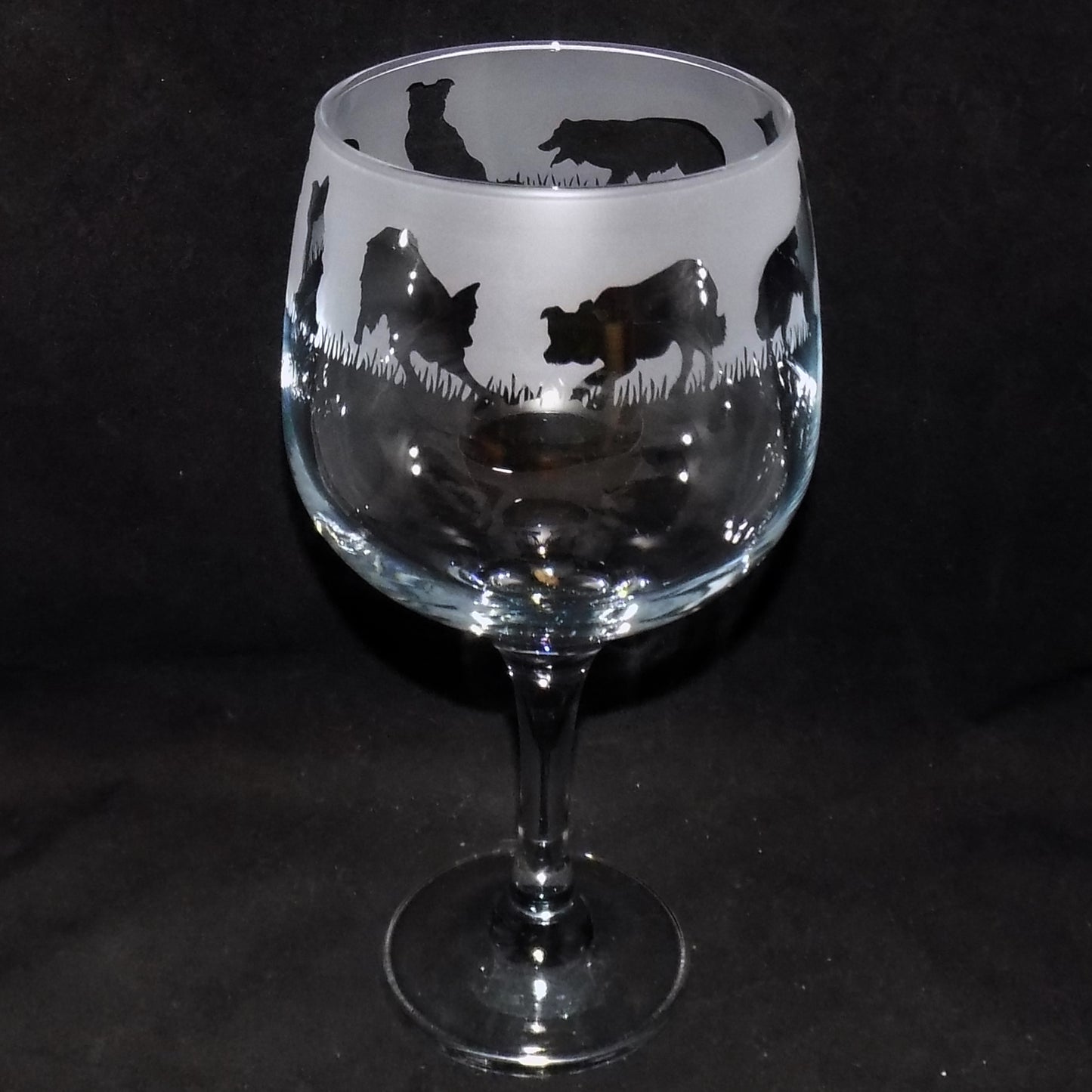 Border Collie Gin Glass