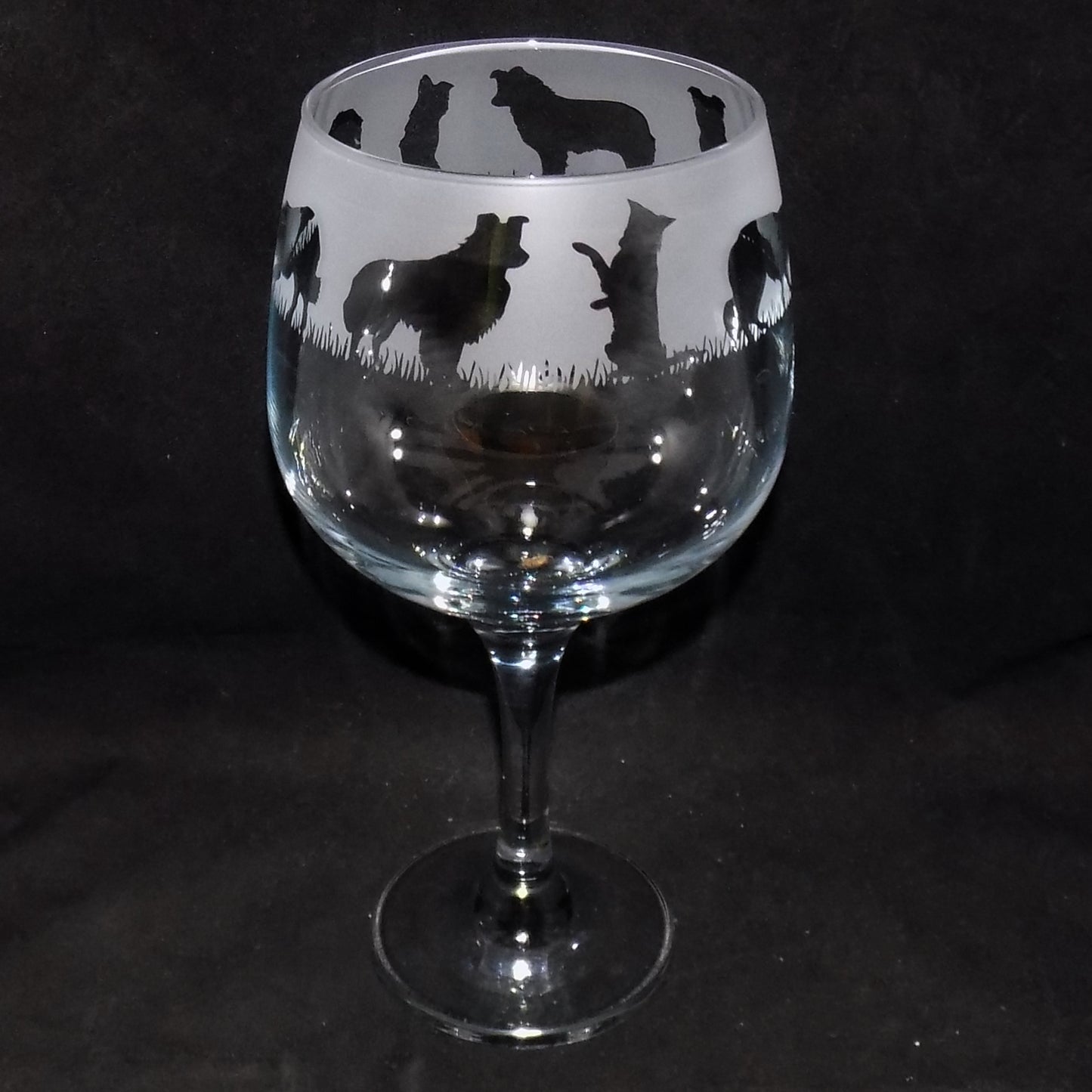Border Collie Gin Glass