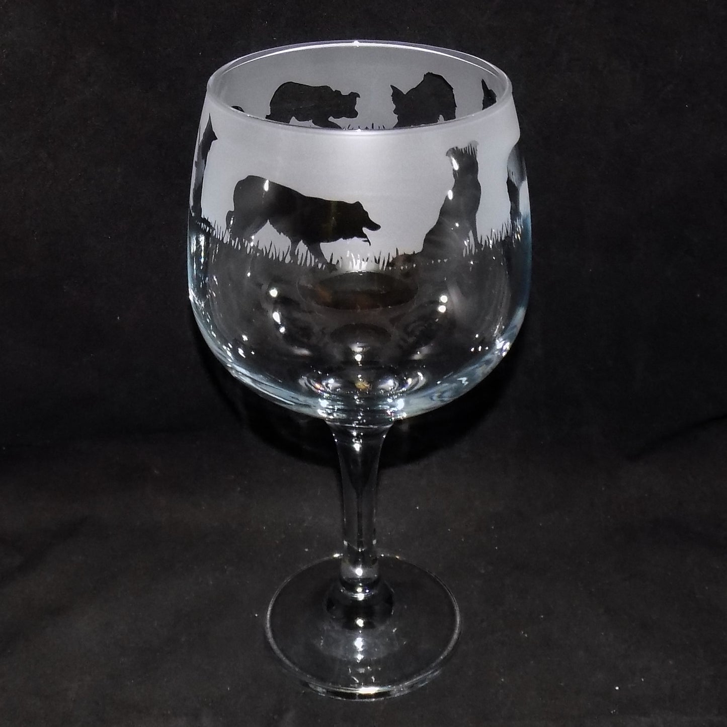 Border Collie Gin Glass