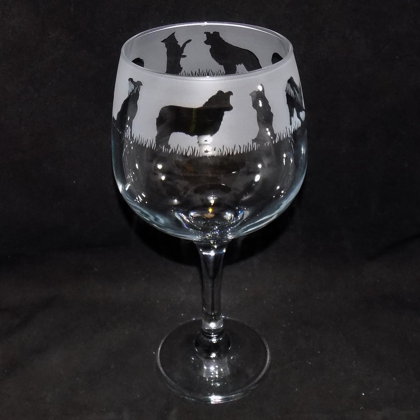 Border Collie Gin Glass