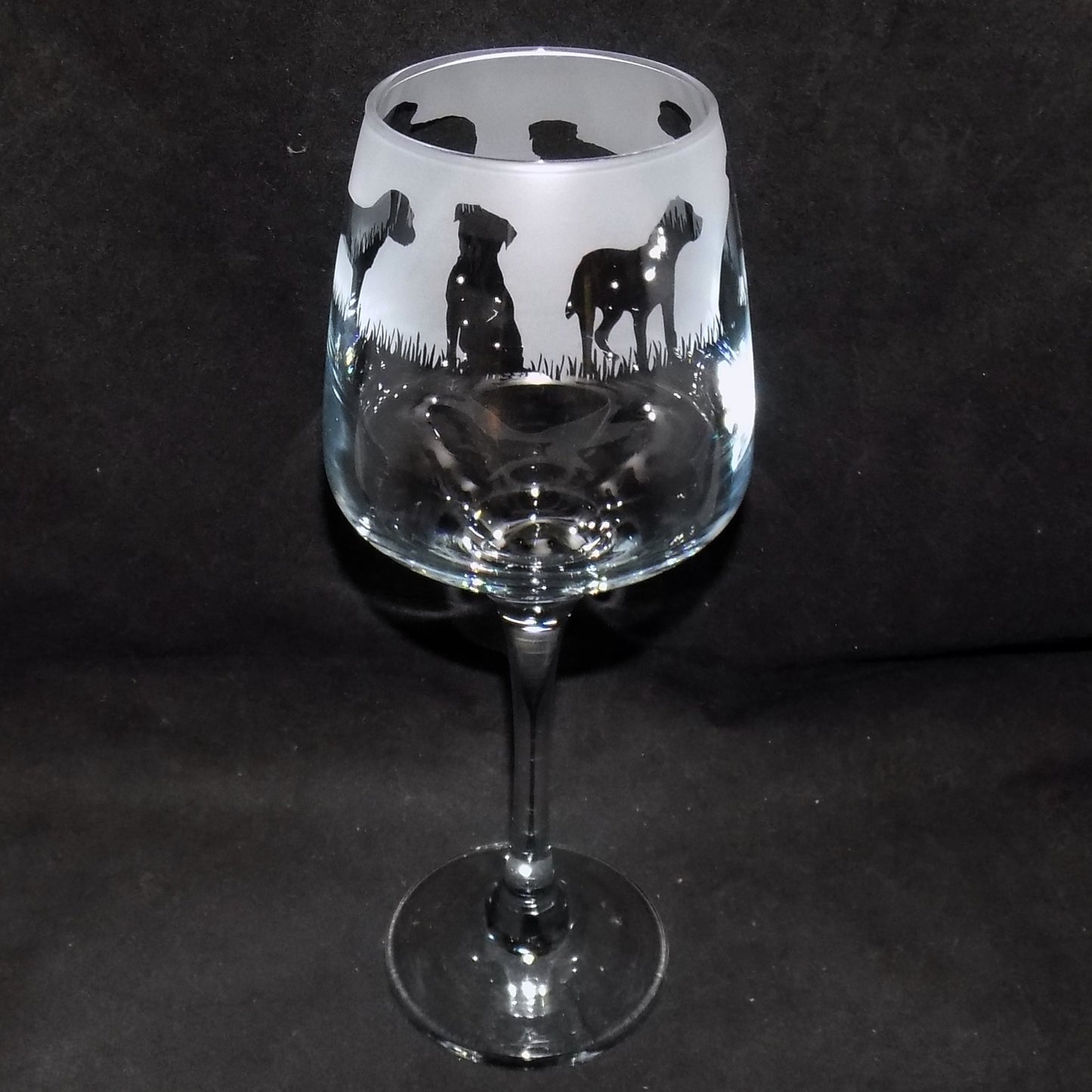 Border Terrier Stemmed Wine Glass