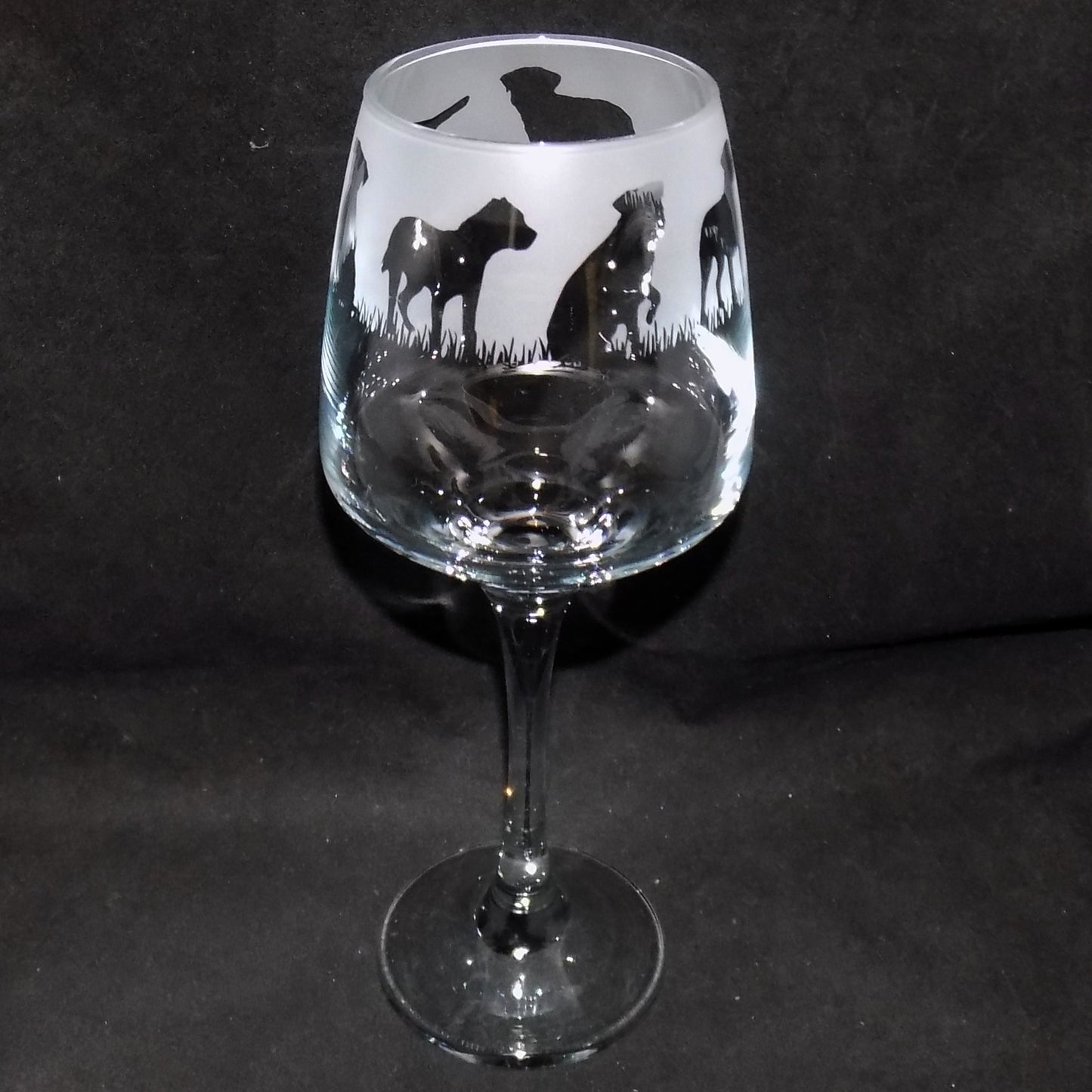 Border Terrier Stemmed Wine Glass