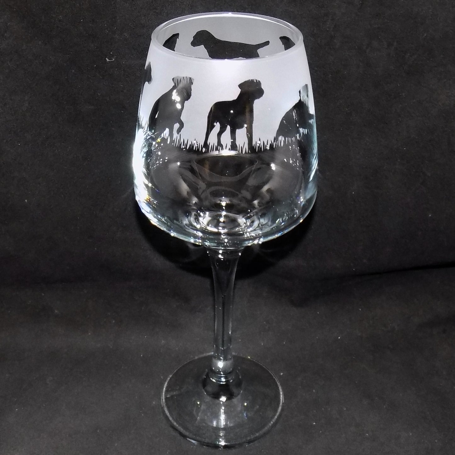 Border Terrier Stemmed Wine Glass