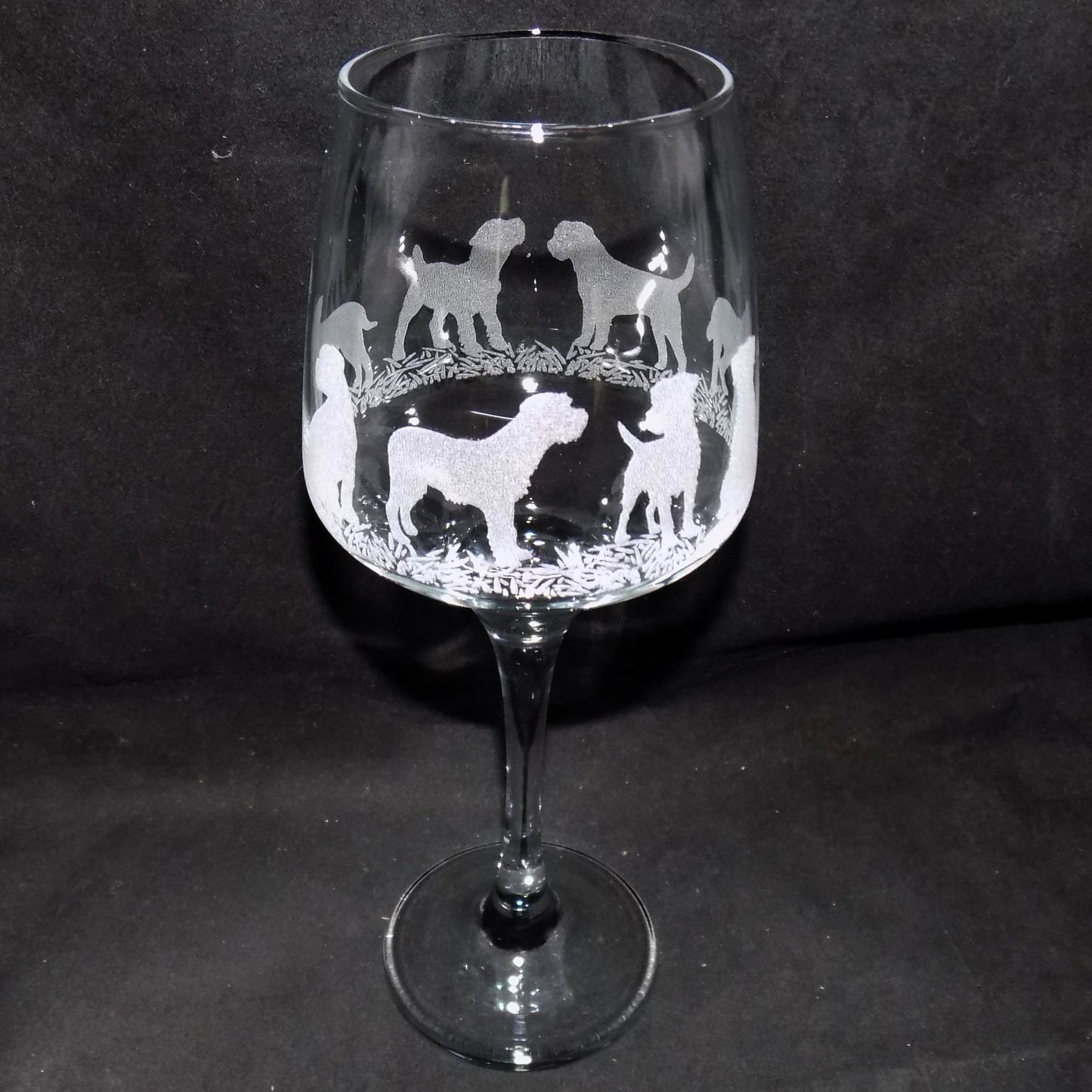 Border Terrier Stemmed Wine Glass
