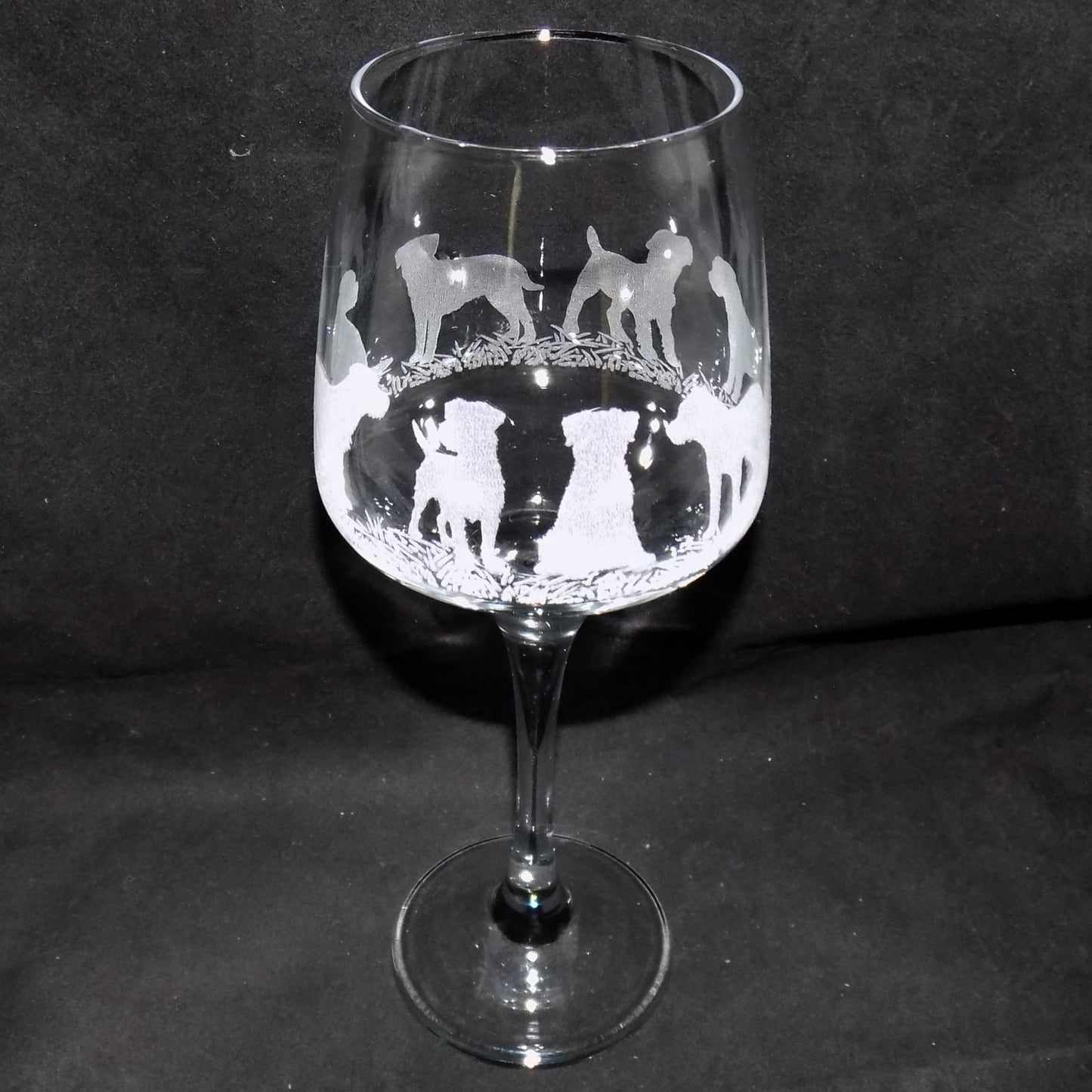 Border Terrier Stemmed Wine Glass