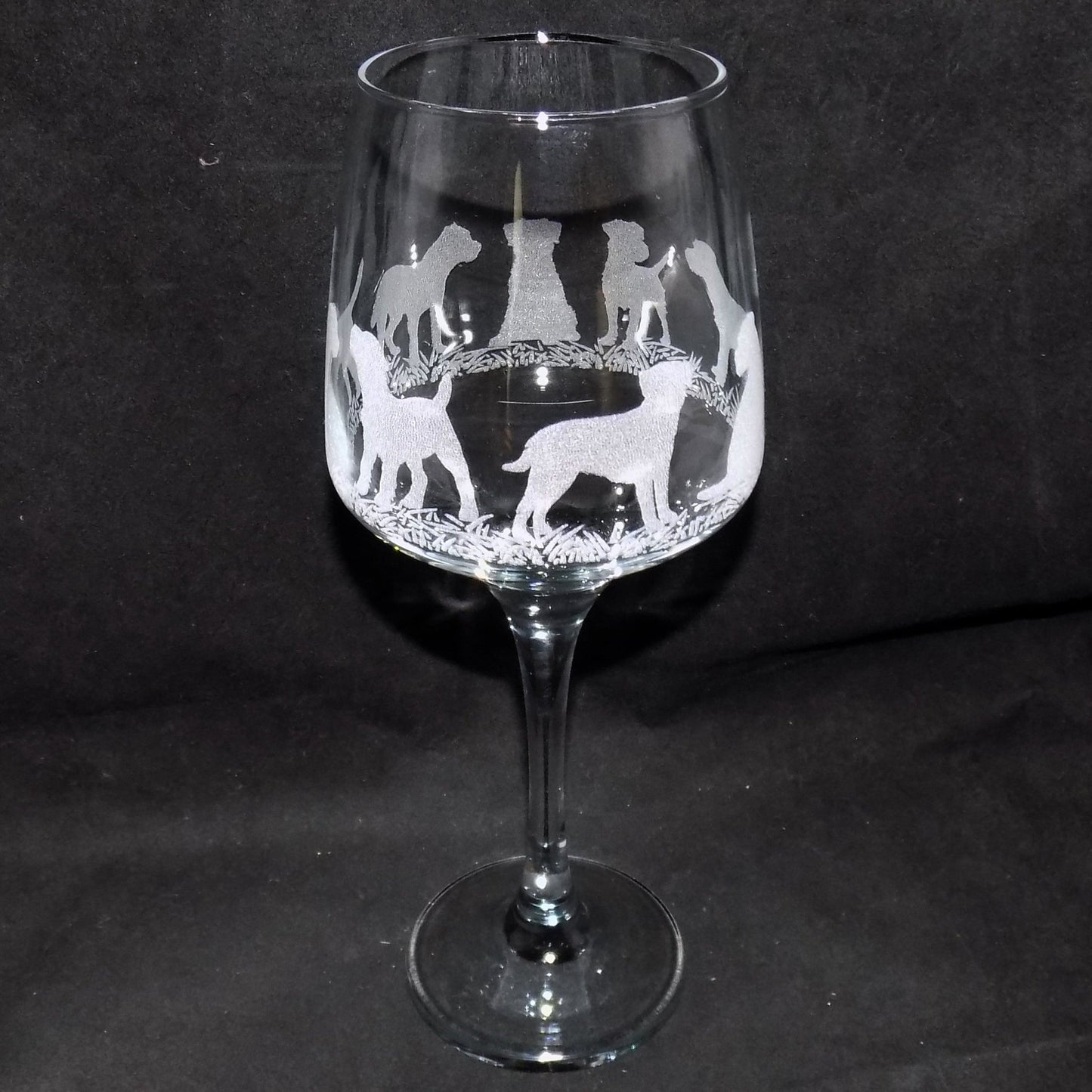 Border Terrier Stemmed Wine Glass
