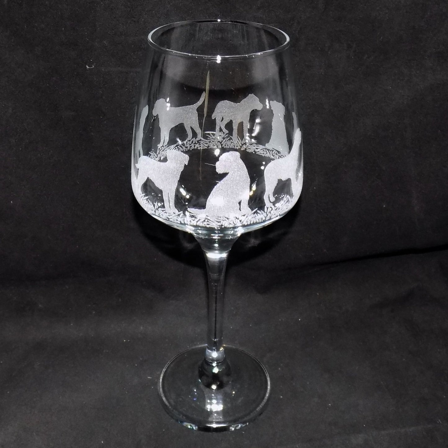 Border Terrier Stemmed Wine Glass
