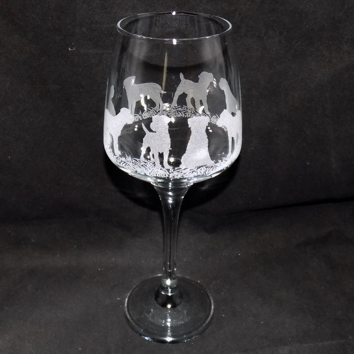 Border Terrier Stemmed Wine Glass