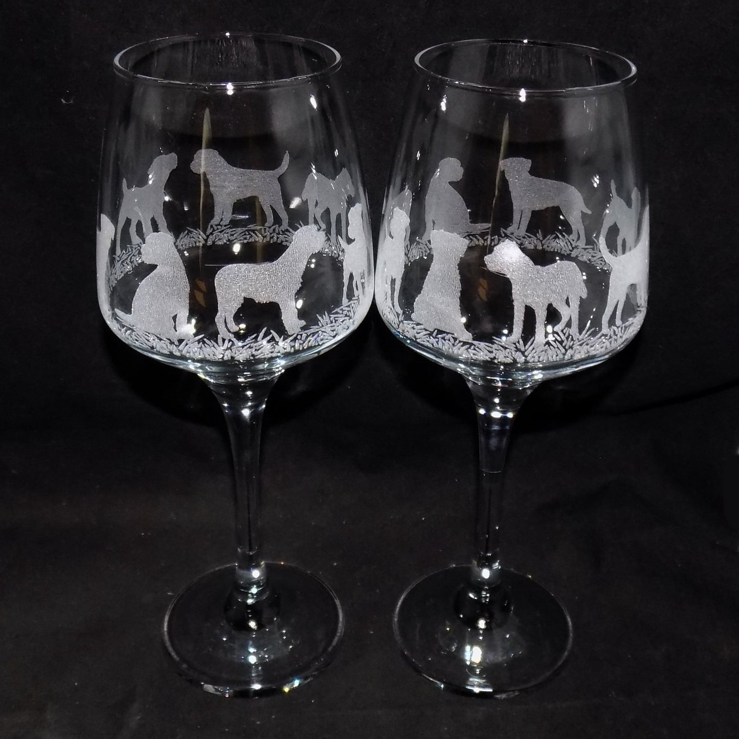 Border Terrier Stemmed Wine Glass