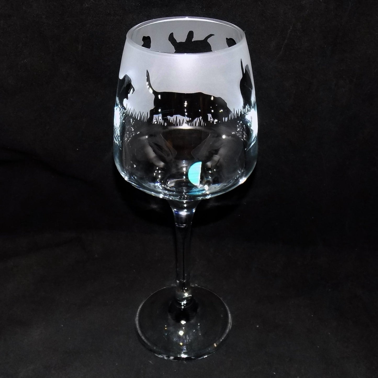 Basset Hound Stemmed Wine Glass