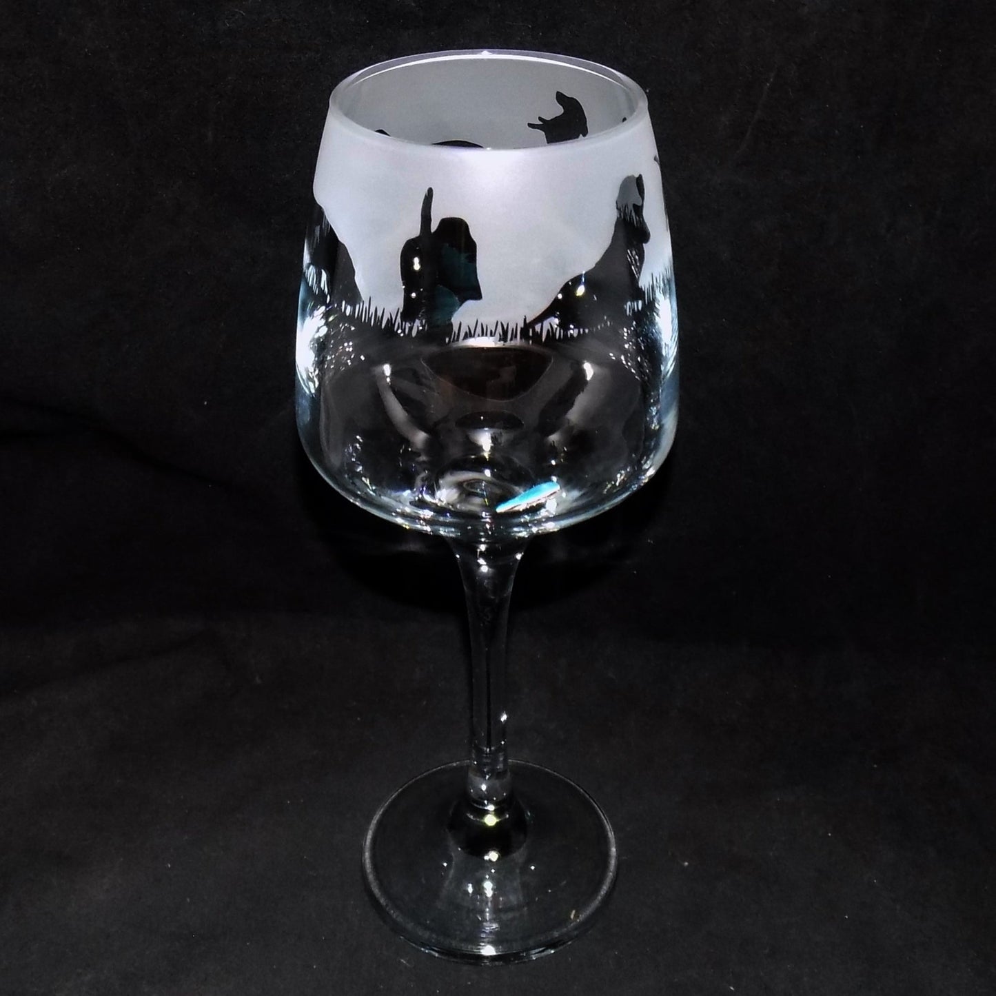 Basset Hound Stemmed Wine Glass