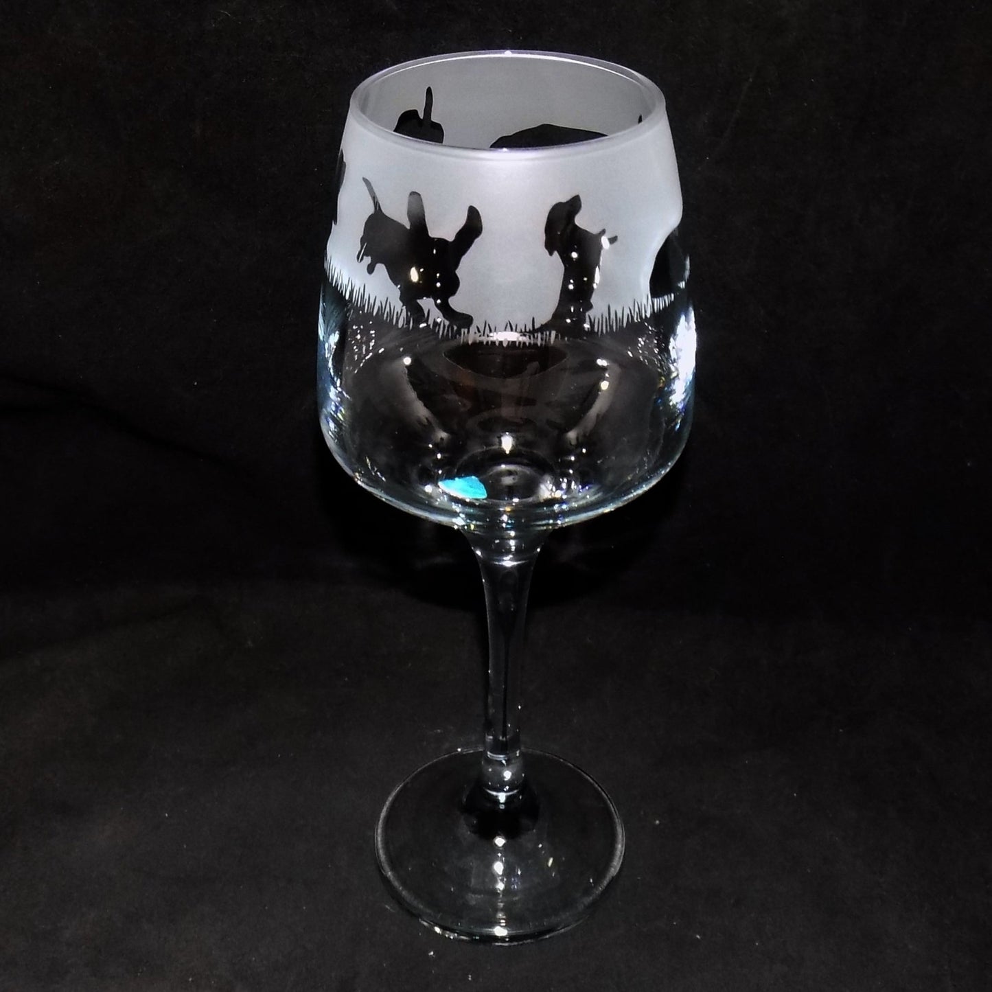 Basset Hound Stemmed Wine Glass