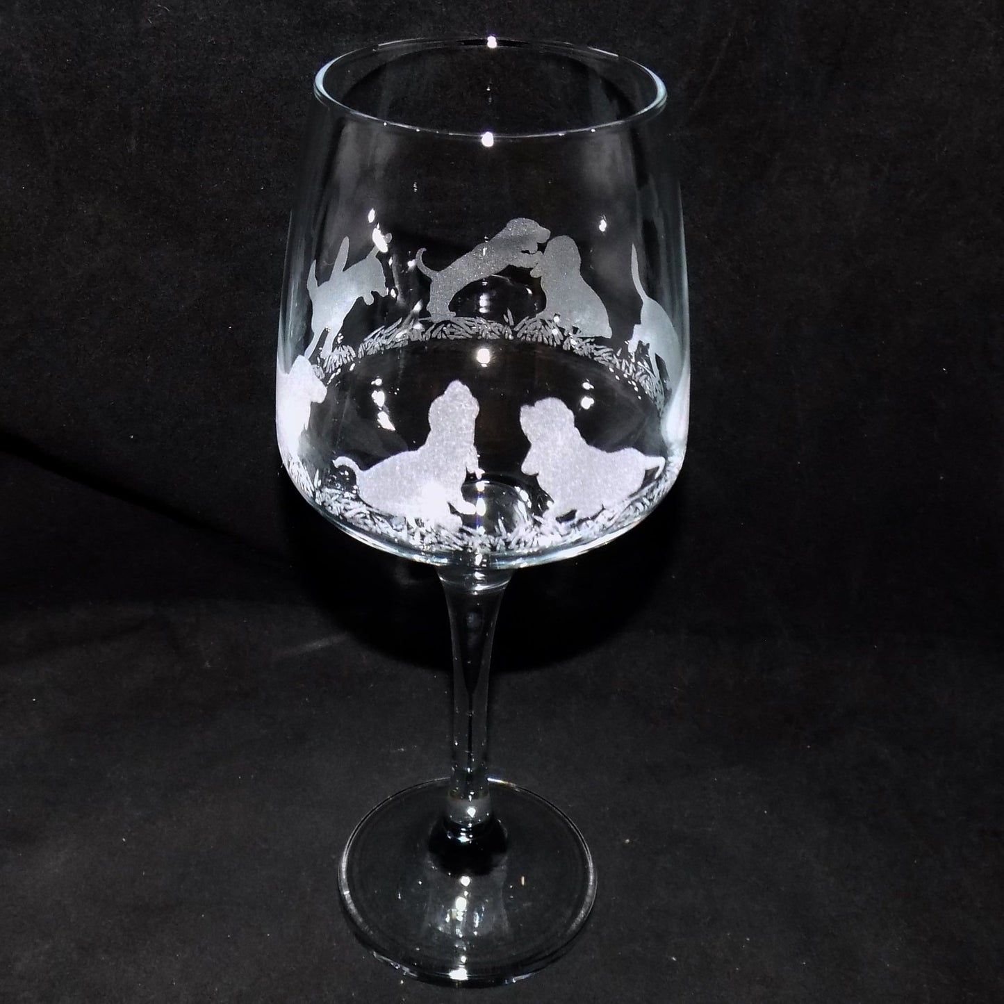 Basset Hound Stemmed Wine Glass