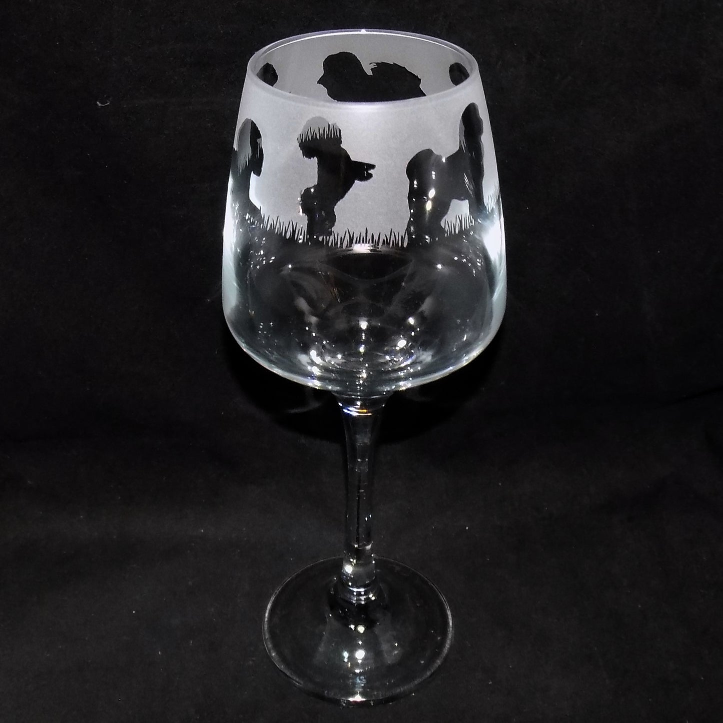 Bichon Frise Stemmed Wine Glass
