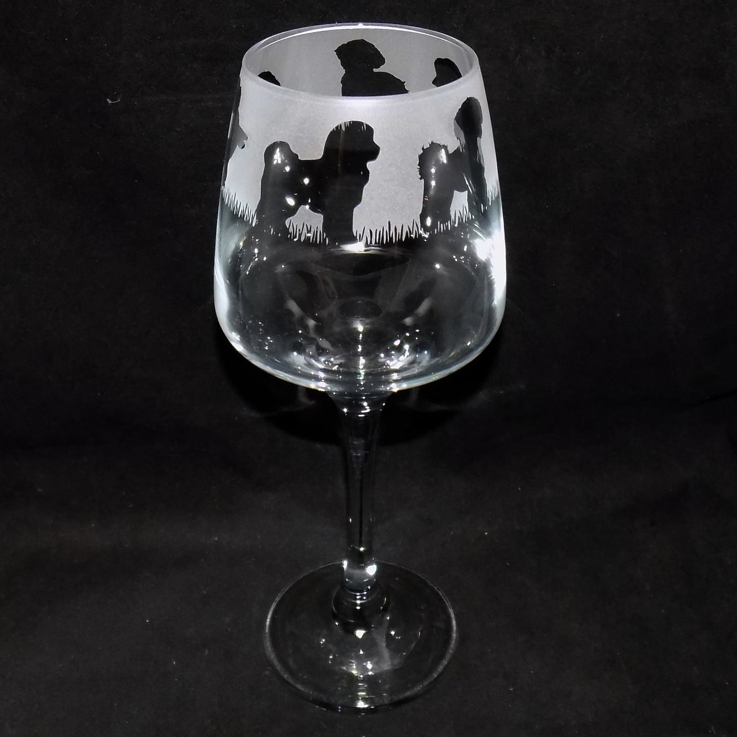 Bichon Frise Stemmed Wine Glass