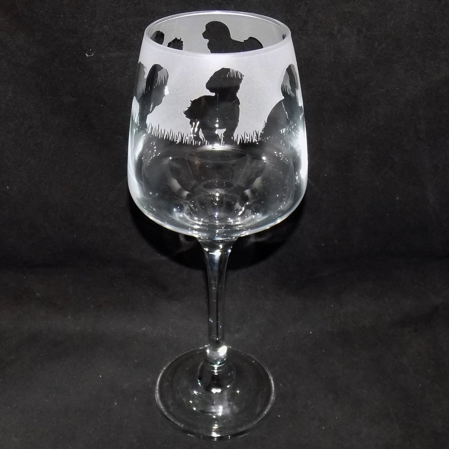Bichon Frise Stemmed Wine Glass