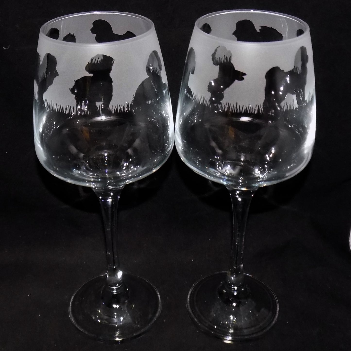 Bichon Frise Stemmed Wine Glass