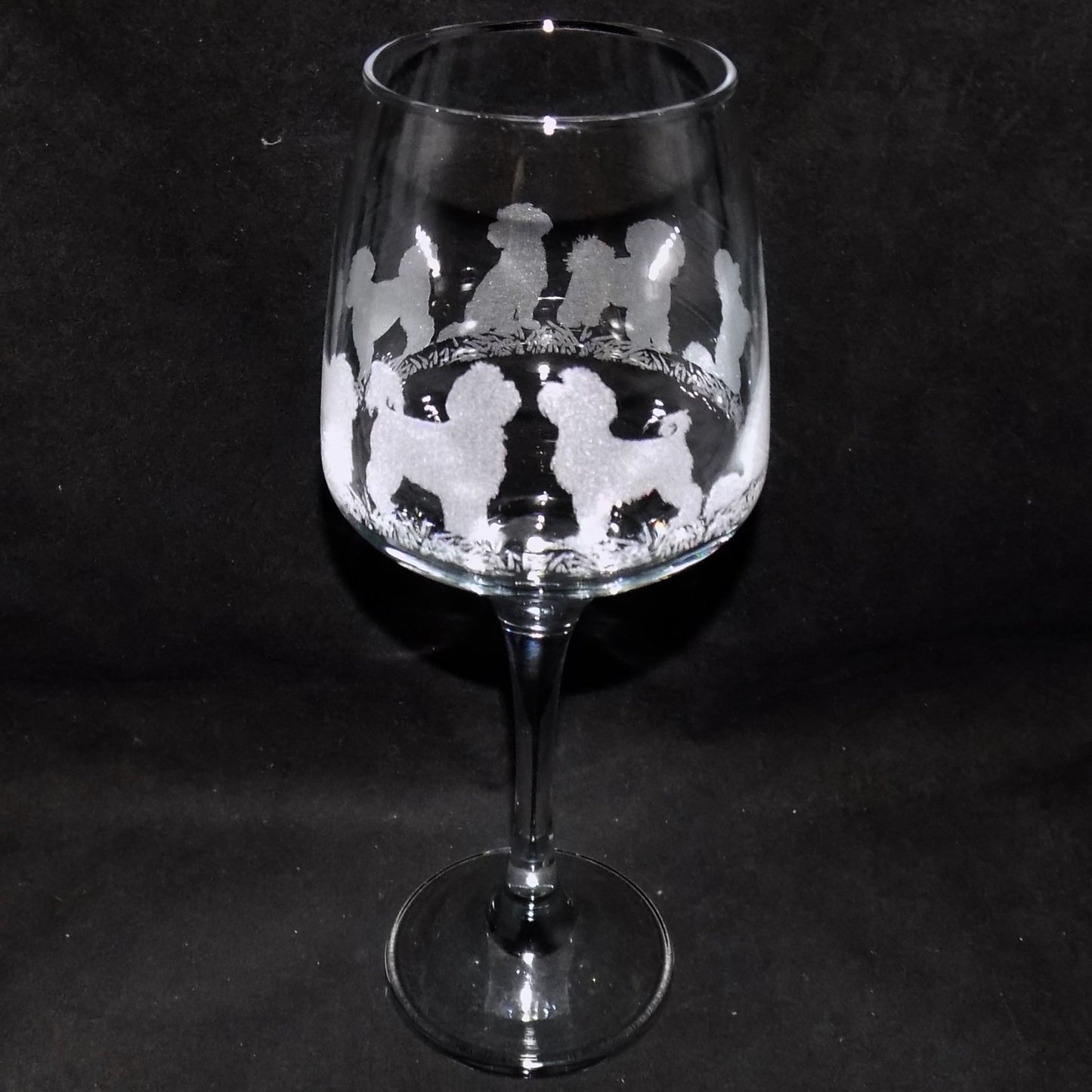 Bichon Frise Stemmed Wine Glass