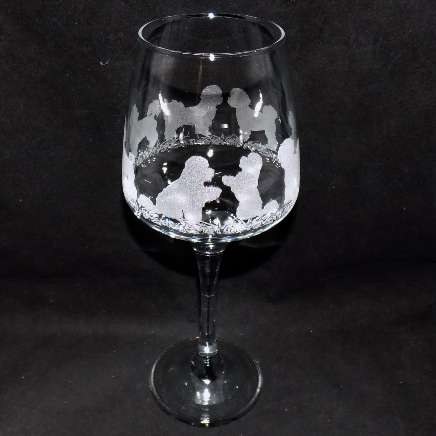 Bichon Frise Stemmed Wine Glass