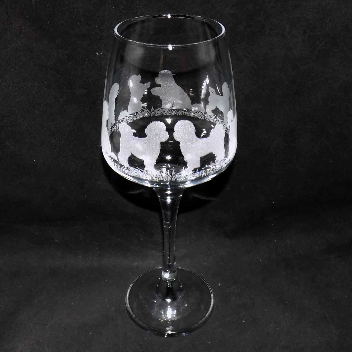 Bichon Frise Stemmed Wine Glass