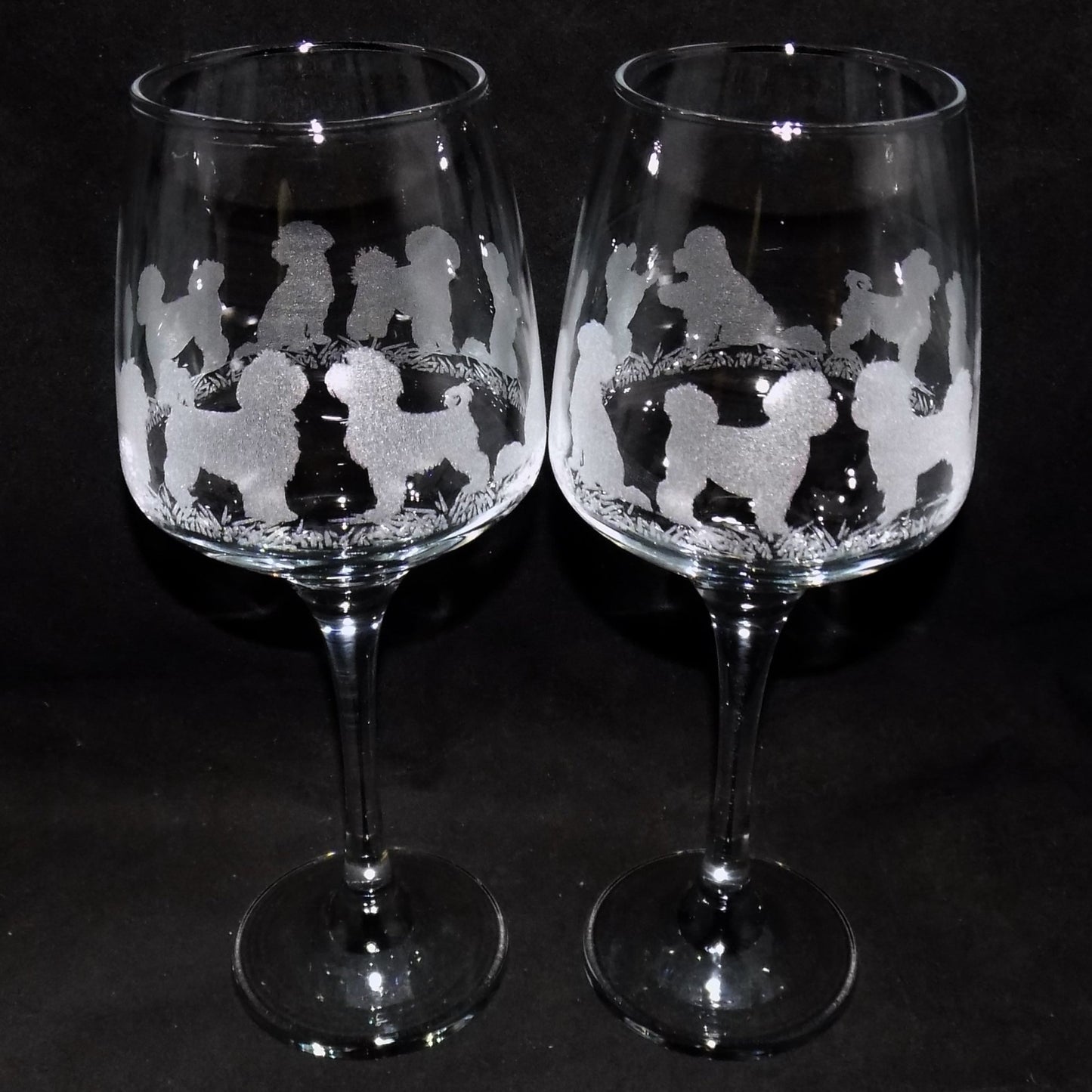 Bichon Frise Stemmed Wine Glass