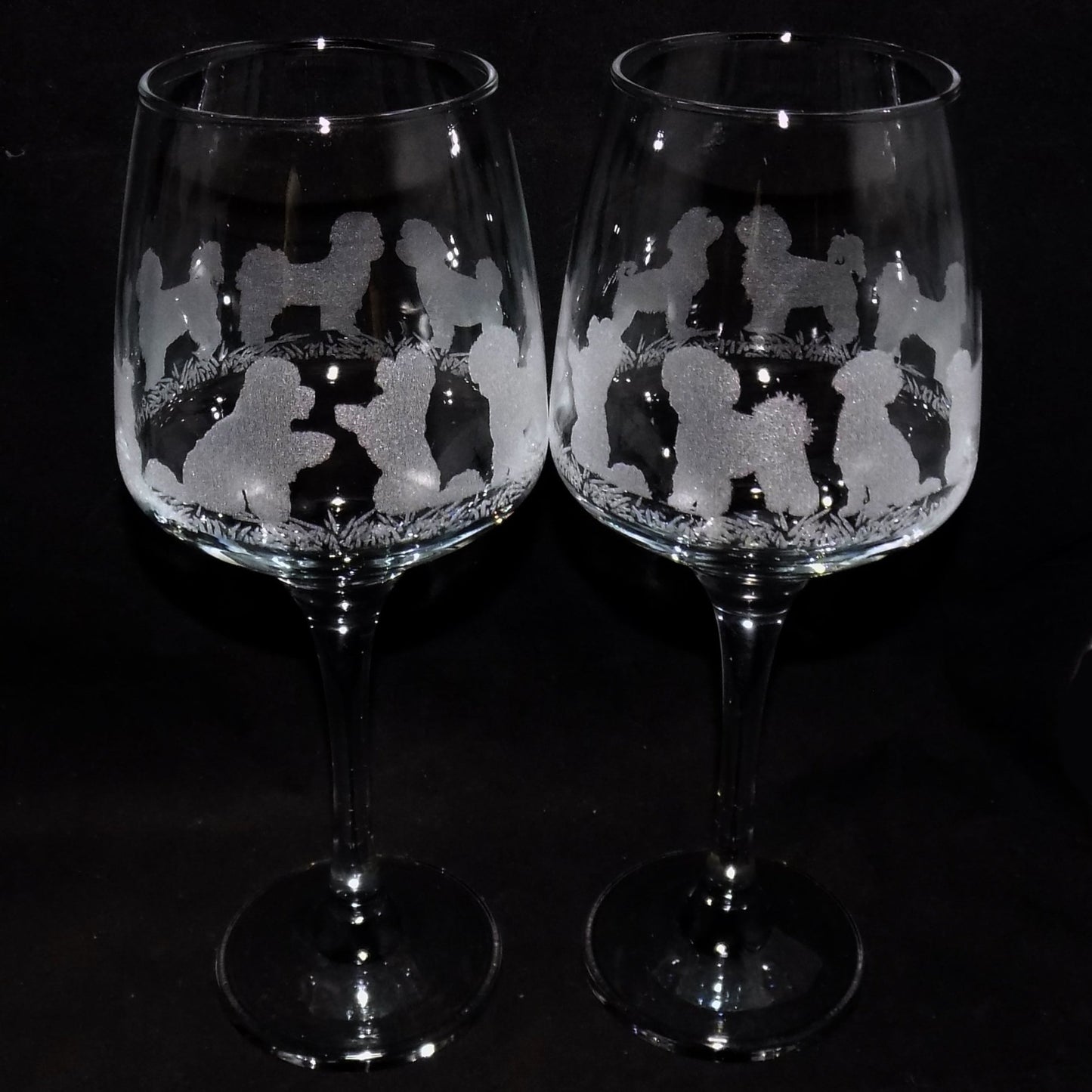Bichon Frise Stemmed Wine Glass