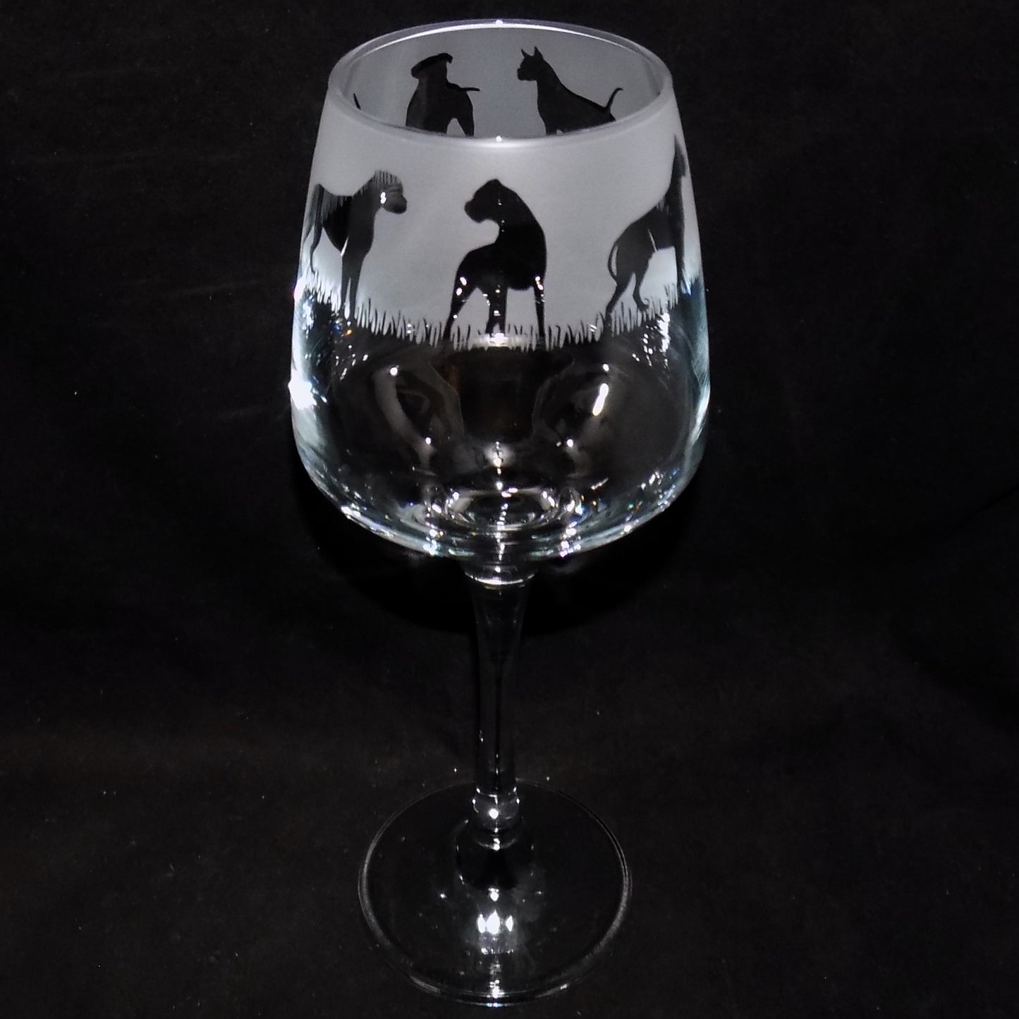 Boxer Dog Stemmed Wine Glass