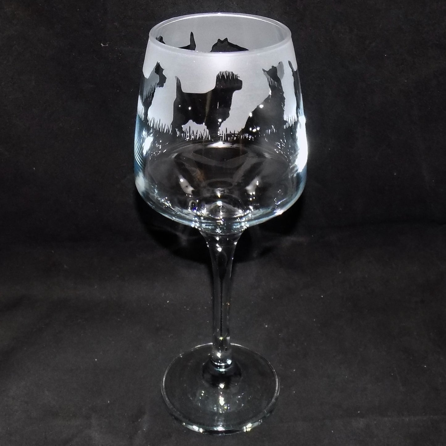 Cairn Terrier Stemmed Wine Glass