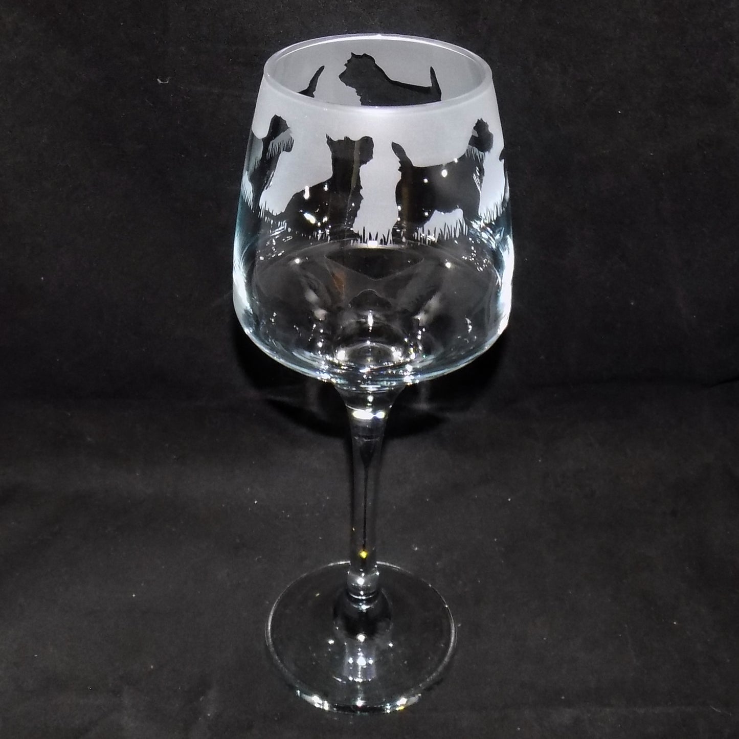 Cairn Terrier Stemmed Wine Glass