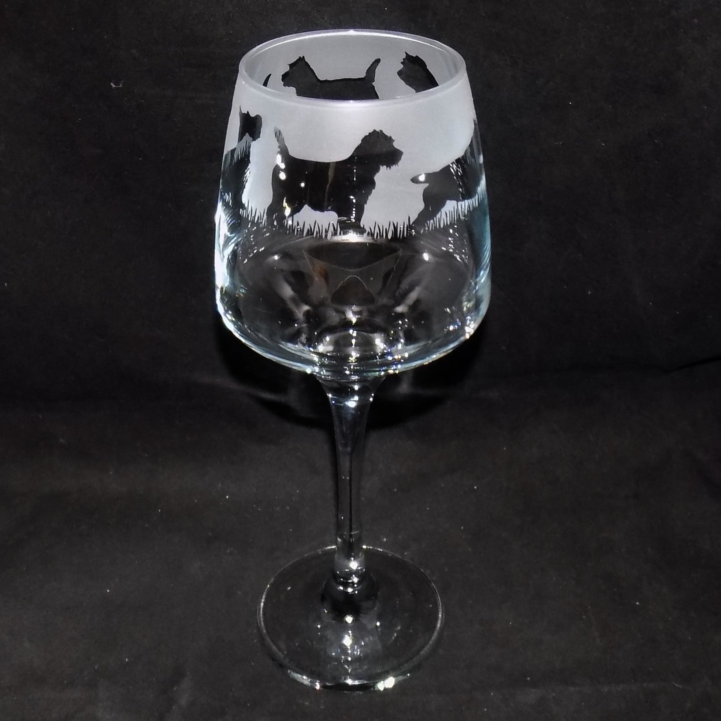 Cairn Terrier Stemmed Wine Glass
