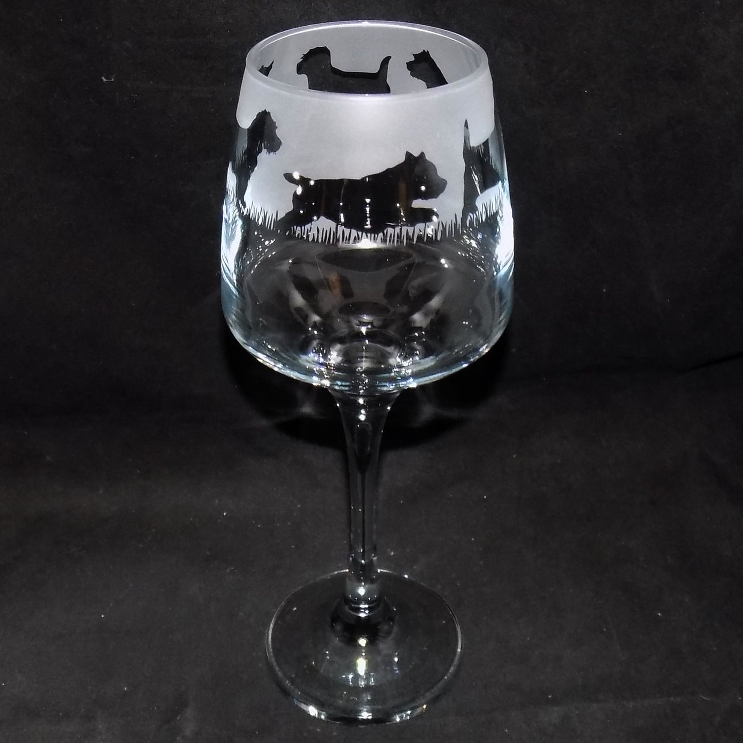 Cairn Terrier Stemmed Wine Glass