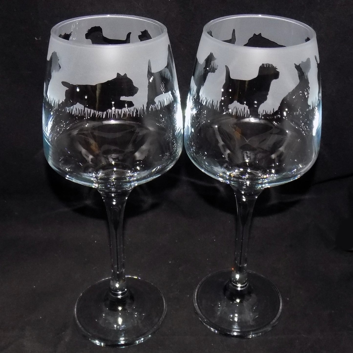 Cairn Terrier Stemmed Wine Glass