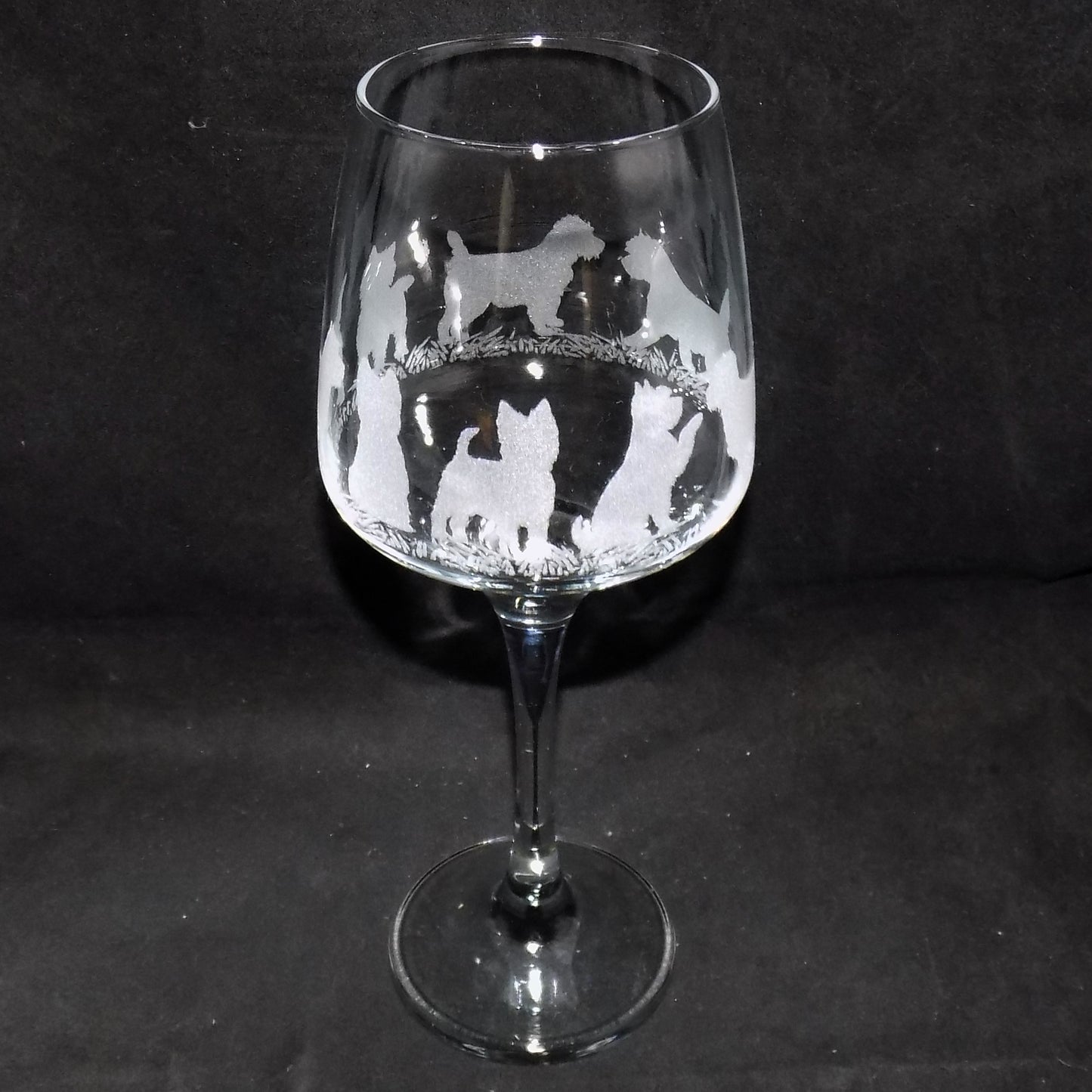 Cairn Terrier Stemmed Wine Glass
