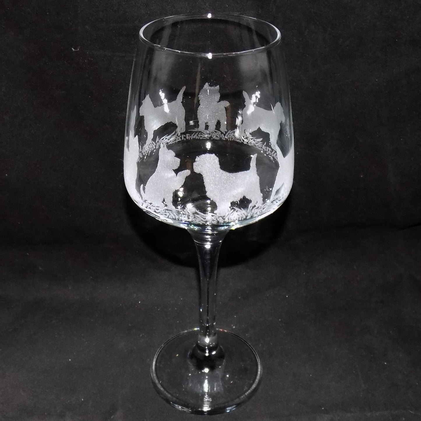 Cairn Terrier Stemmed Wine Glass