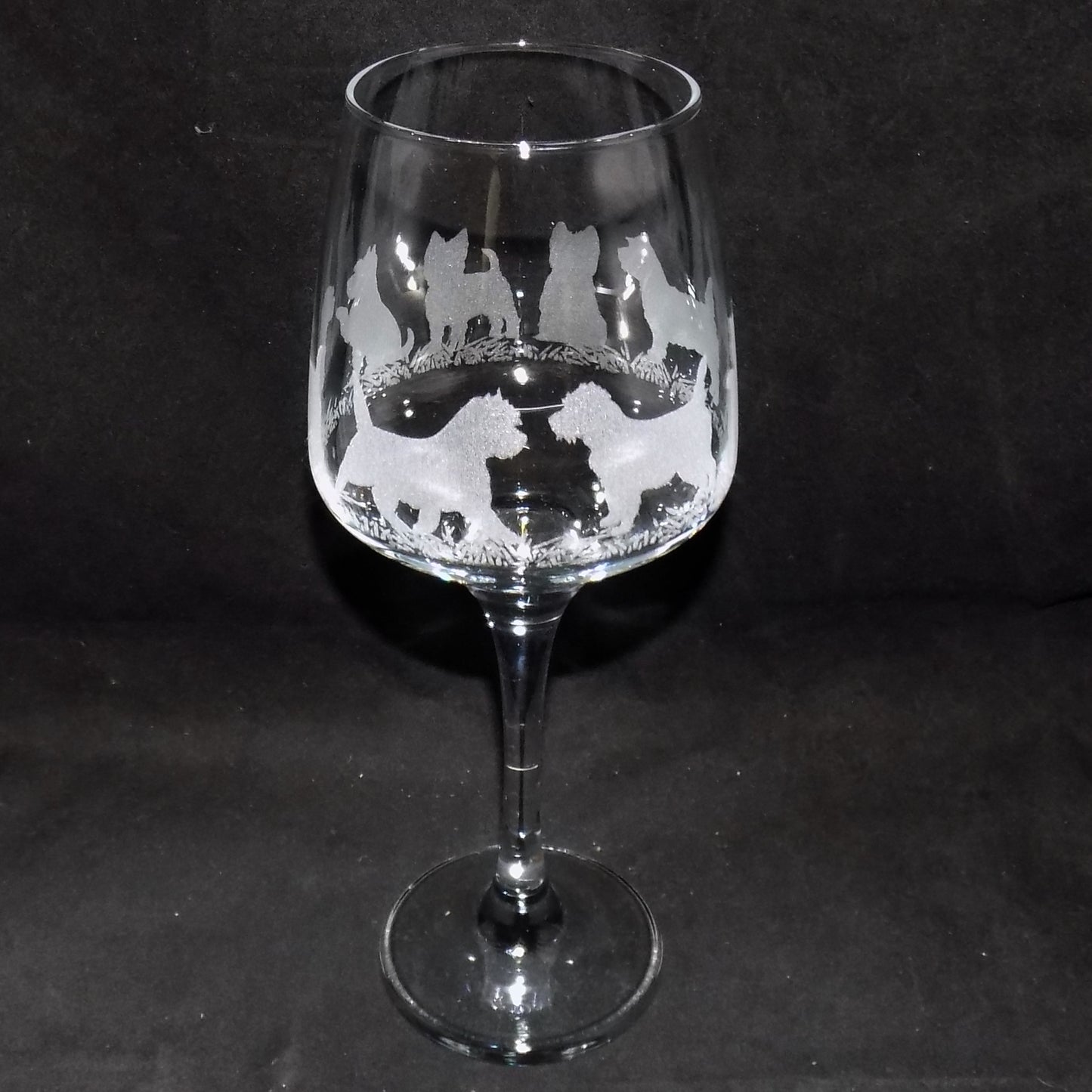 Cairn Terrier Stemmed Wine Glass