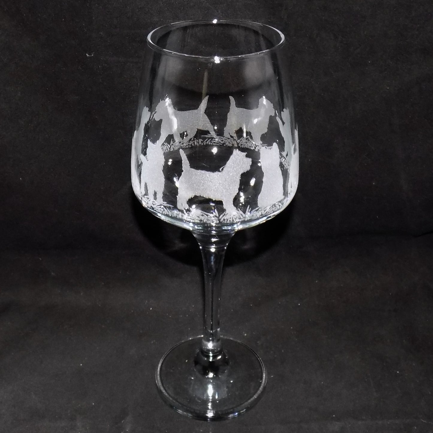 Cairn Terrier Stemmed Wine Glass
