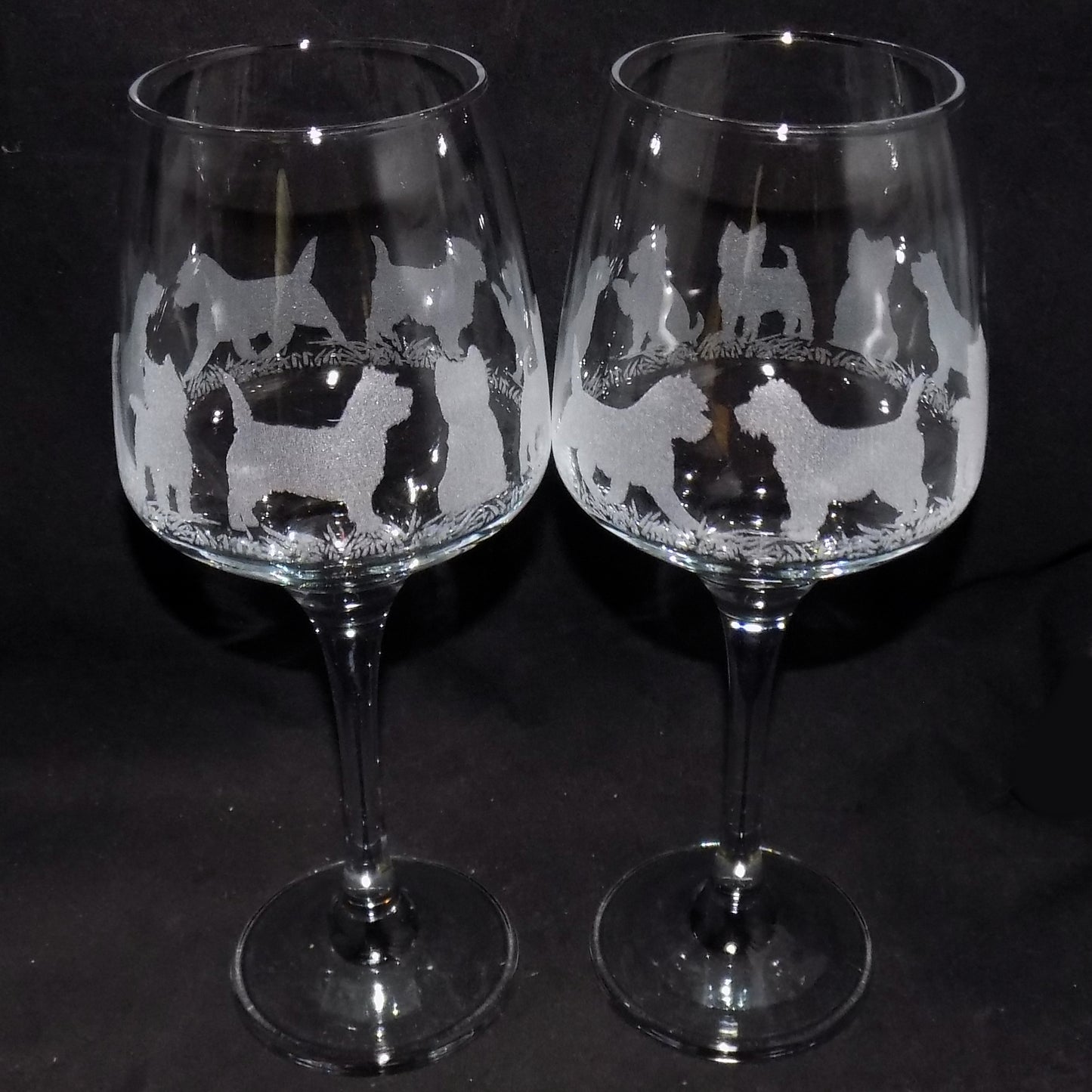 Cairn Terrier Stemmed Wine Glass