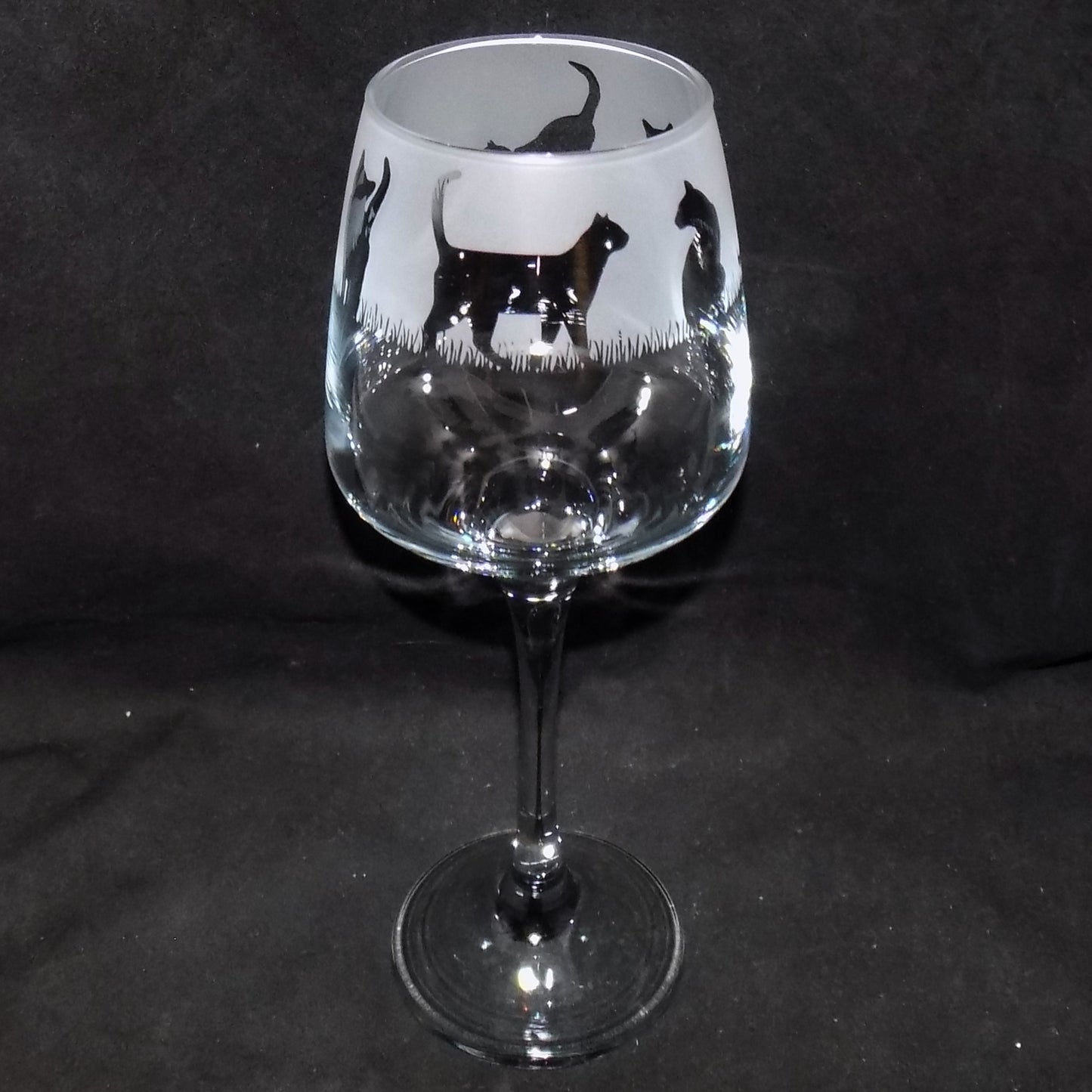 Cat Stemmed Wine Glass