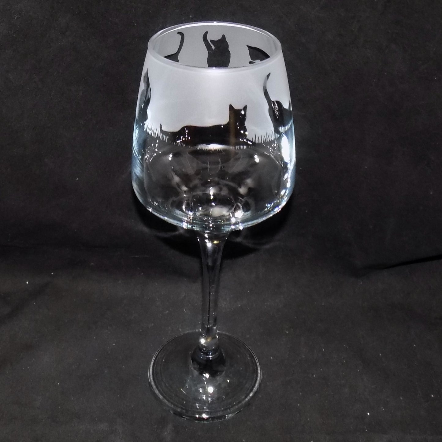 Cat Stemmed Wine Glass