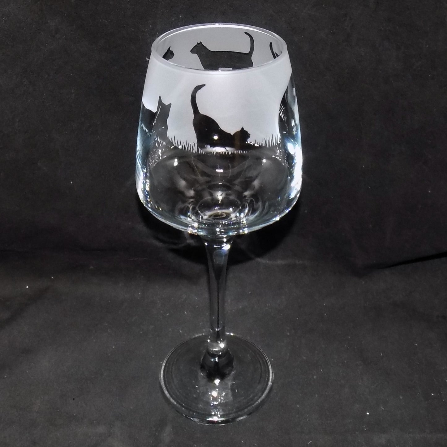 Cat Stemmed Wine Glass