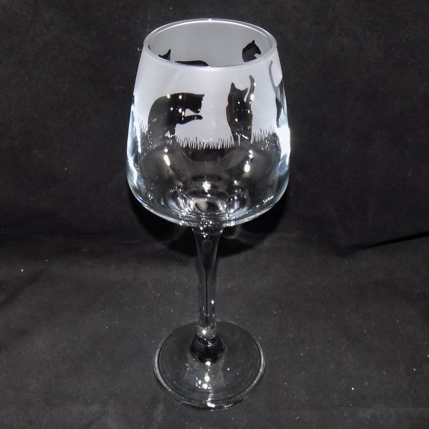 Cat Stemmed Wine Glass