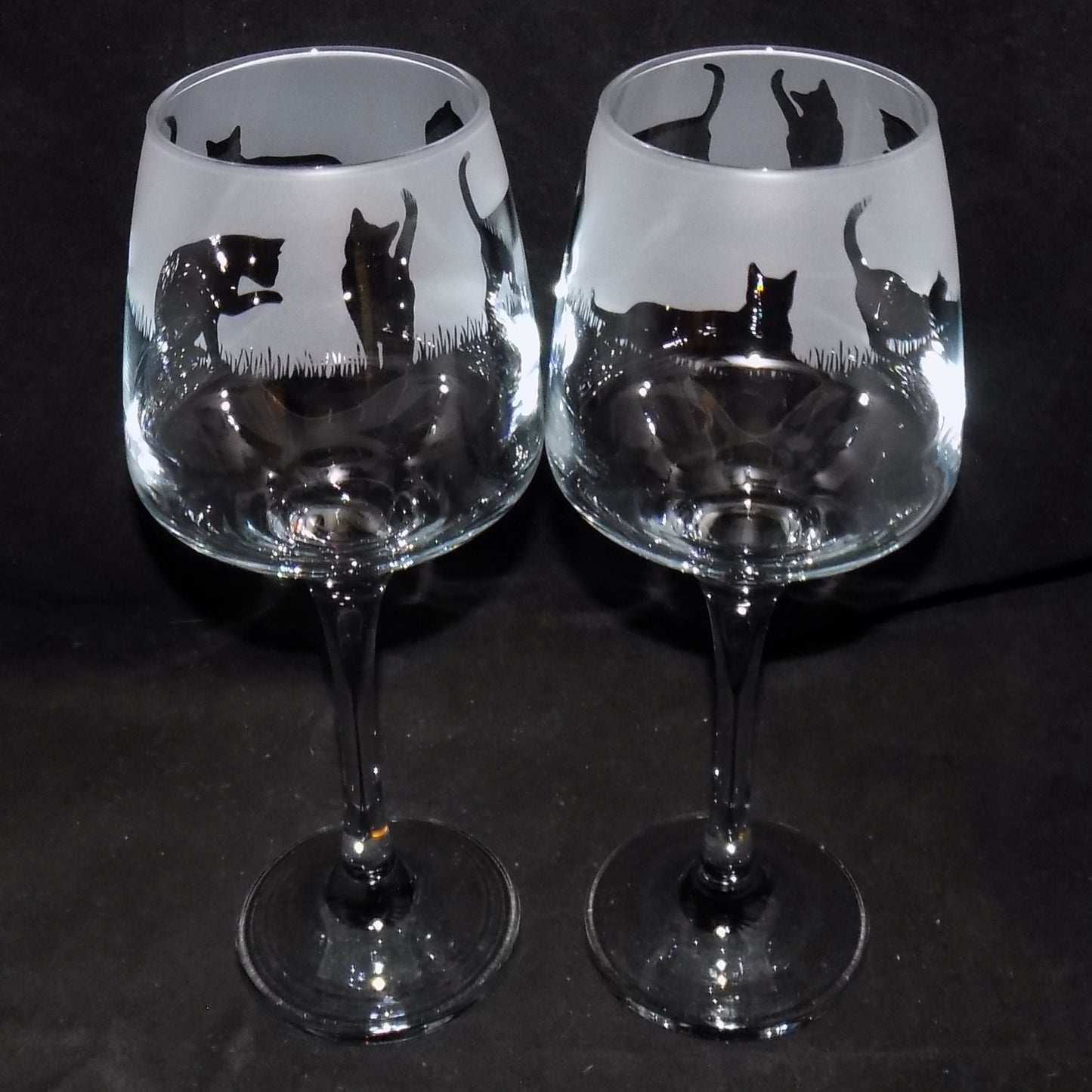 Cat Stemmed Wine Glass