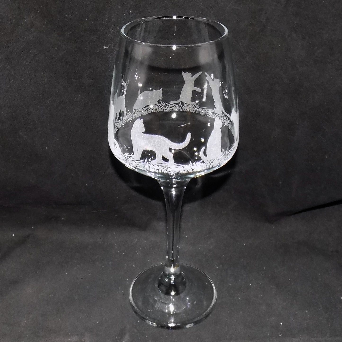 Cat Stemmed Wine Glass