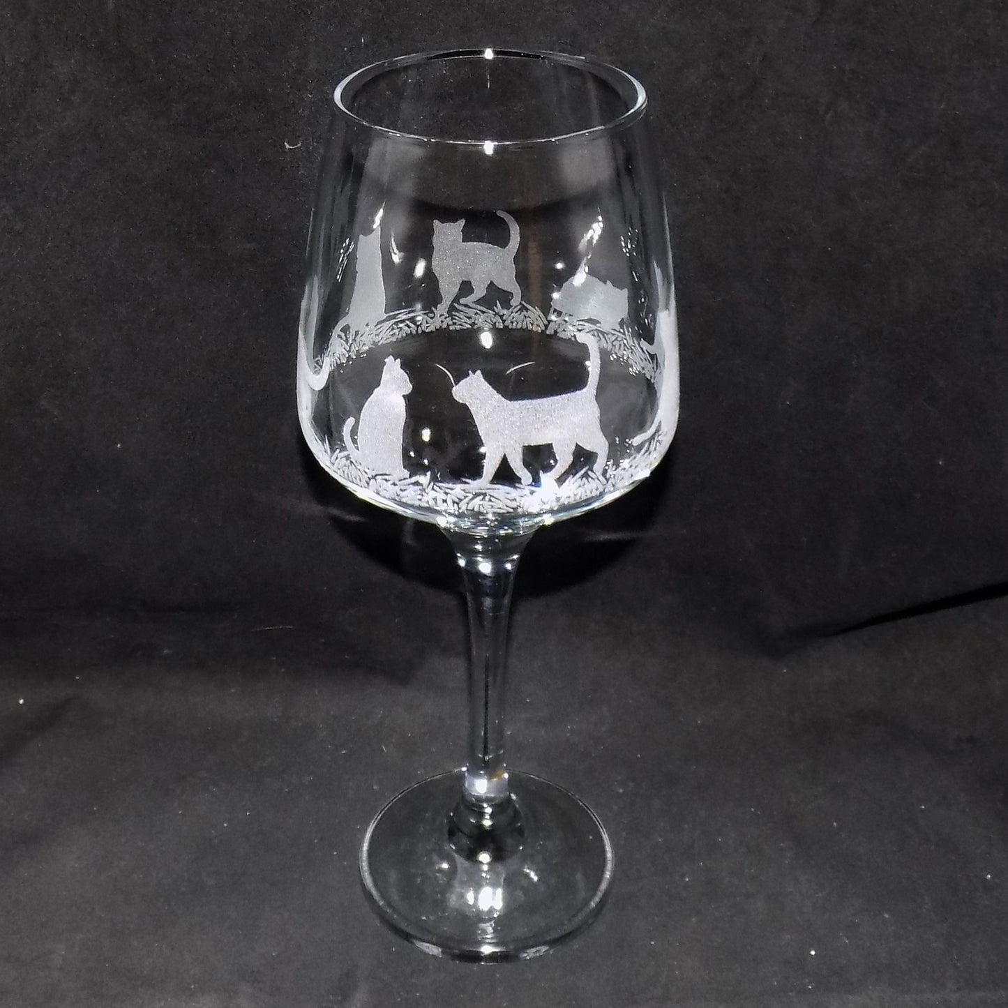 Cat Stemmed Wine Glass