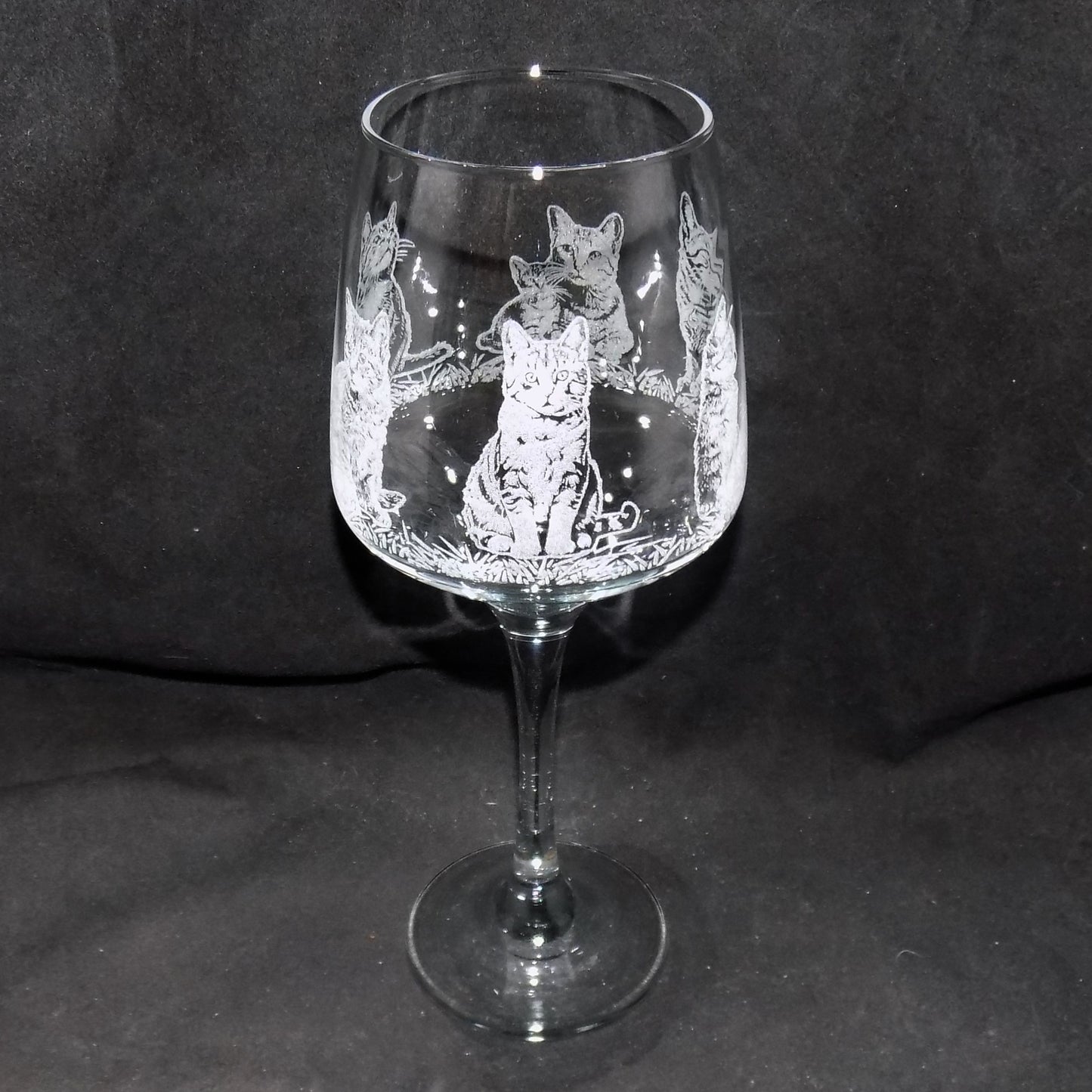 Cat Portrait Stemmed Wine Glass