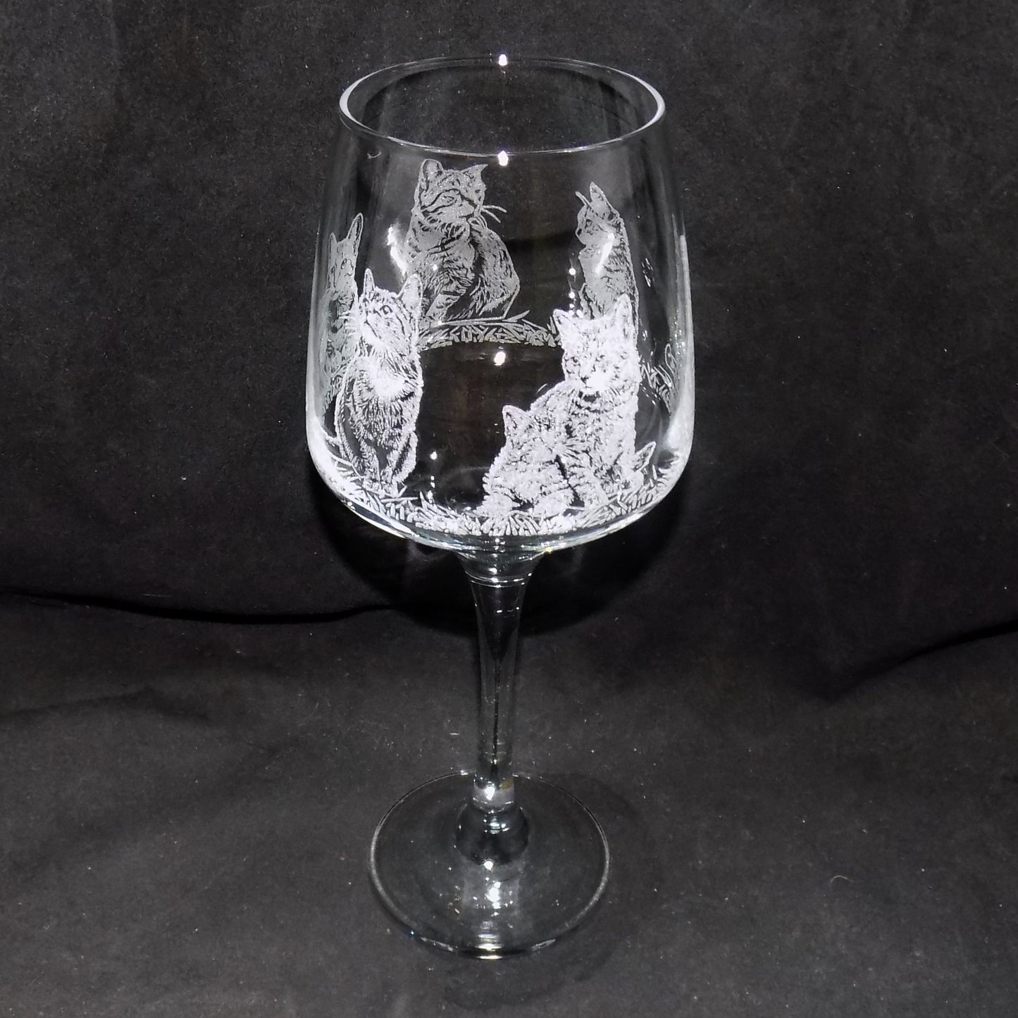 Cat Portrait Stemmed Wine Glass