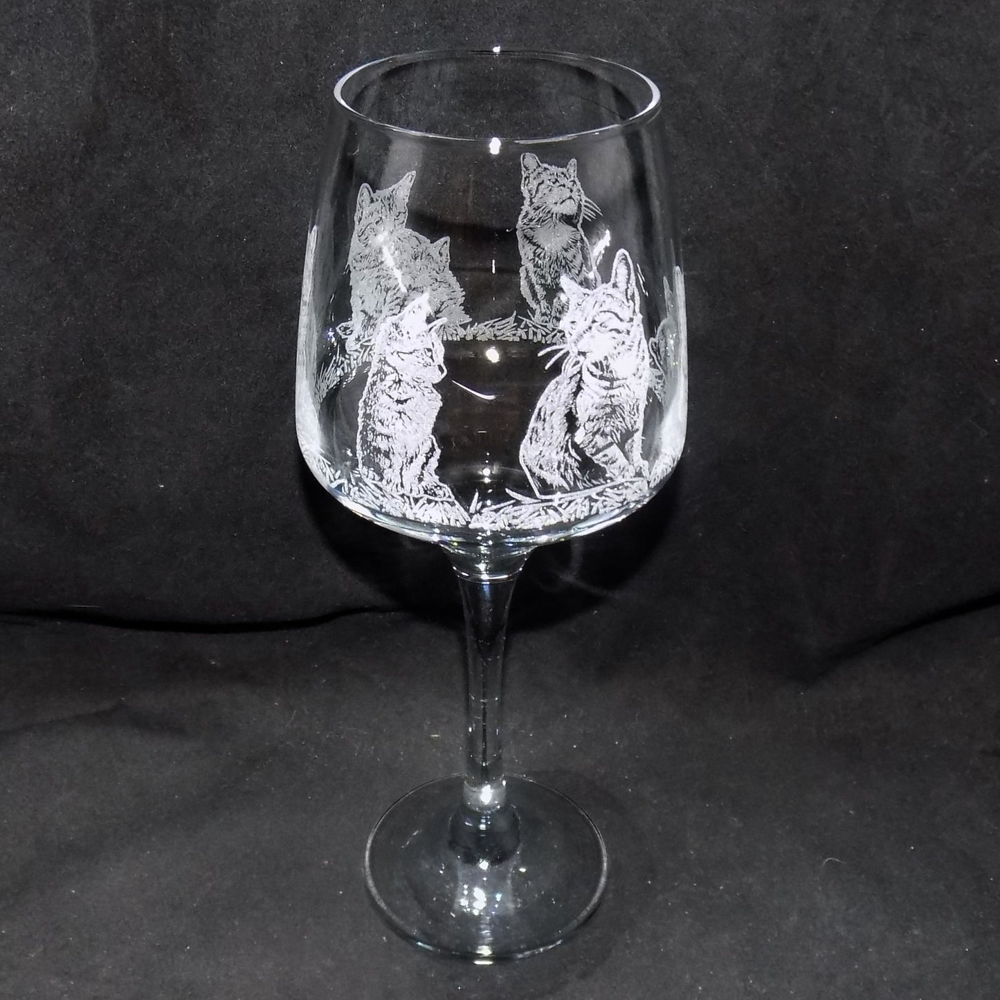 Cat Portrait Stemmed Wine Glass